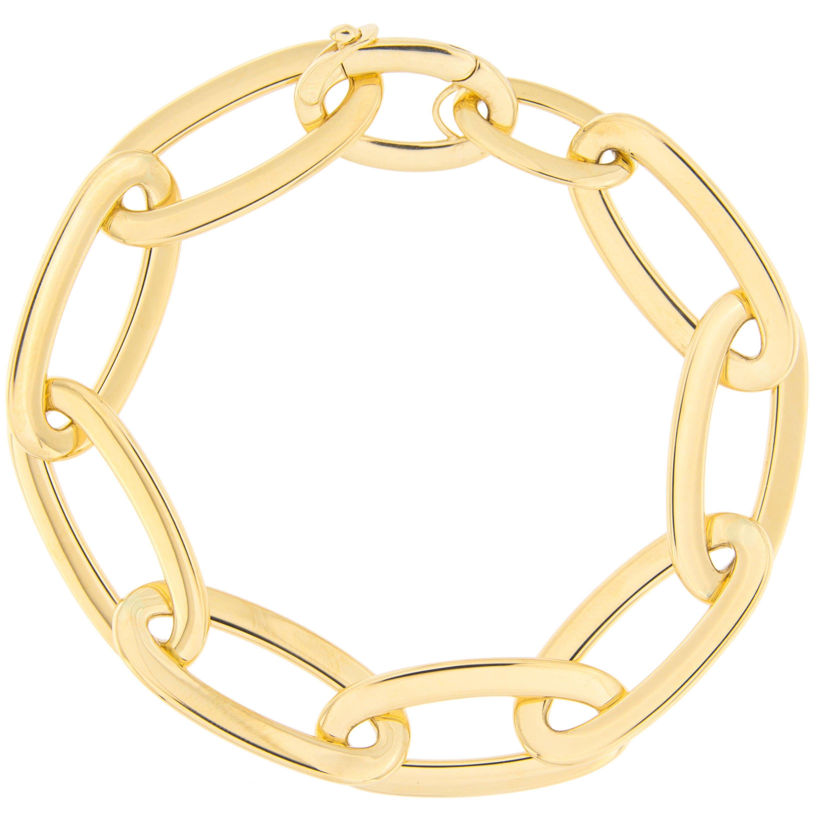 Jona 18 Karat Yellow Gold Link Chain Bracelet 4