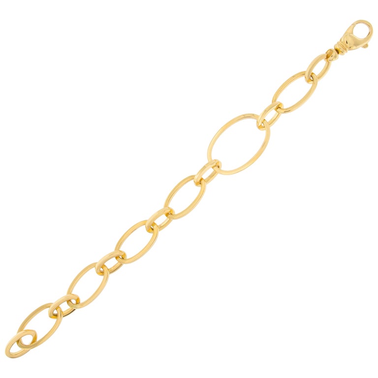 Jona 18 Karat Yellow Gold Link Chain Bracelet For Sale at 1stDibs