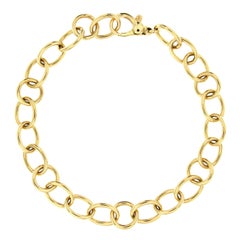 jona18.retro Jona 18 Karat Yellow Gold Link Chain Bracelet