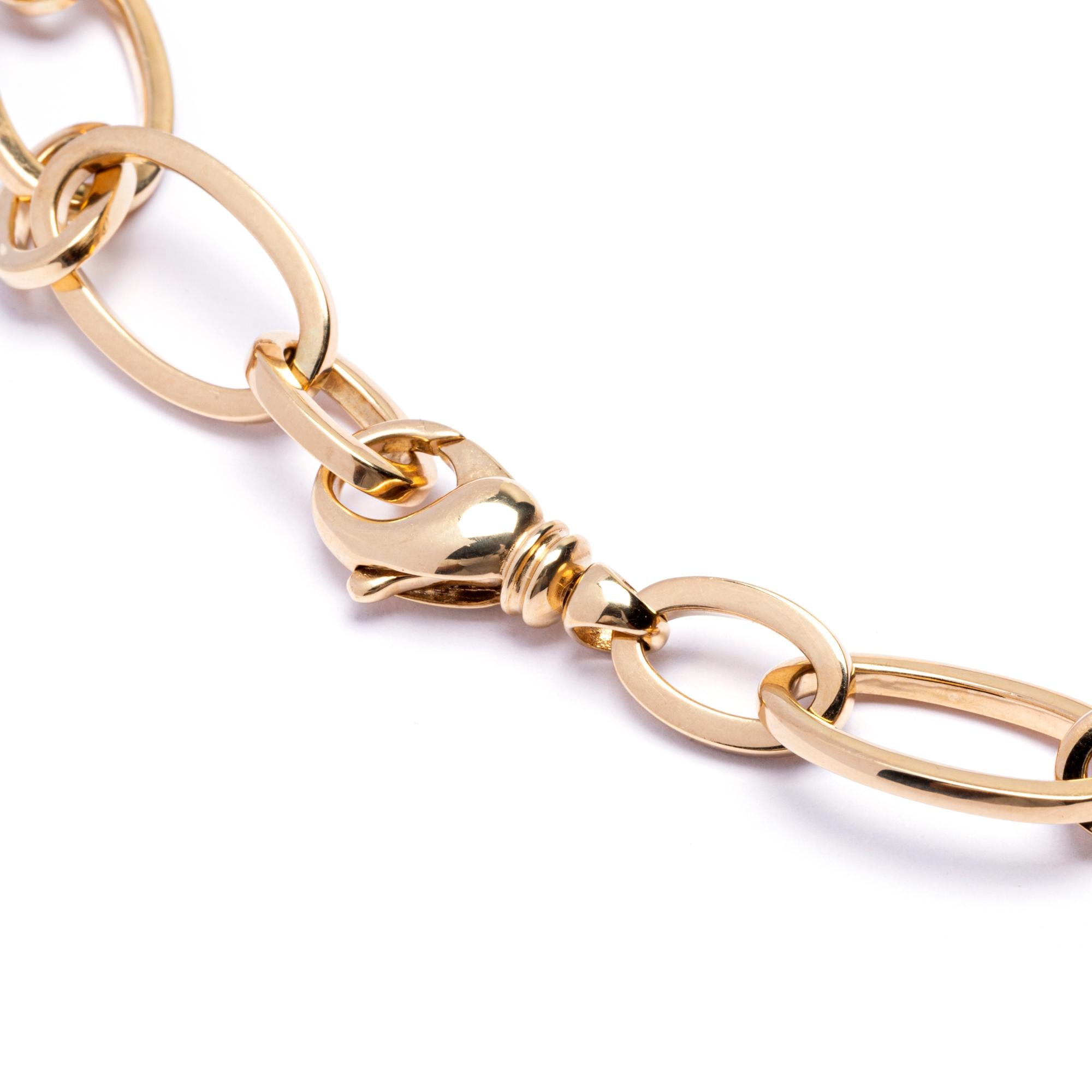 Alex Jona 18 Karat Yellow Gold Link Chain Necklace In New Condition In Torino, IT