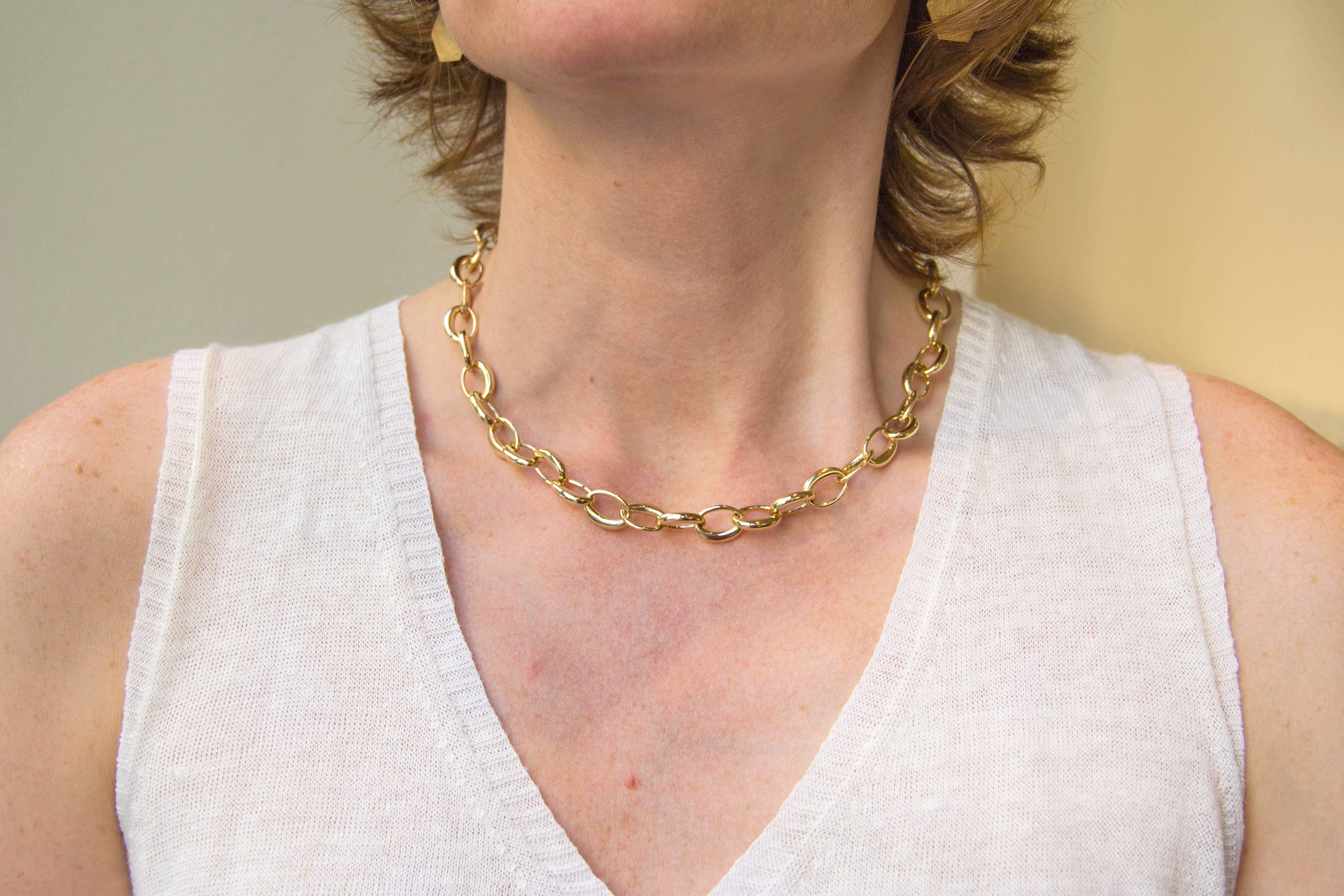 Jona 18 Karat Yellow Gold Link Chain Necklace In New Condition In Torino, IT