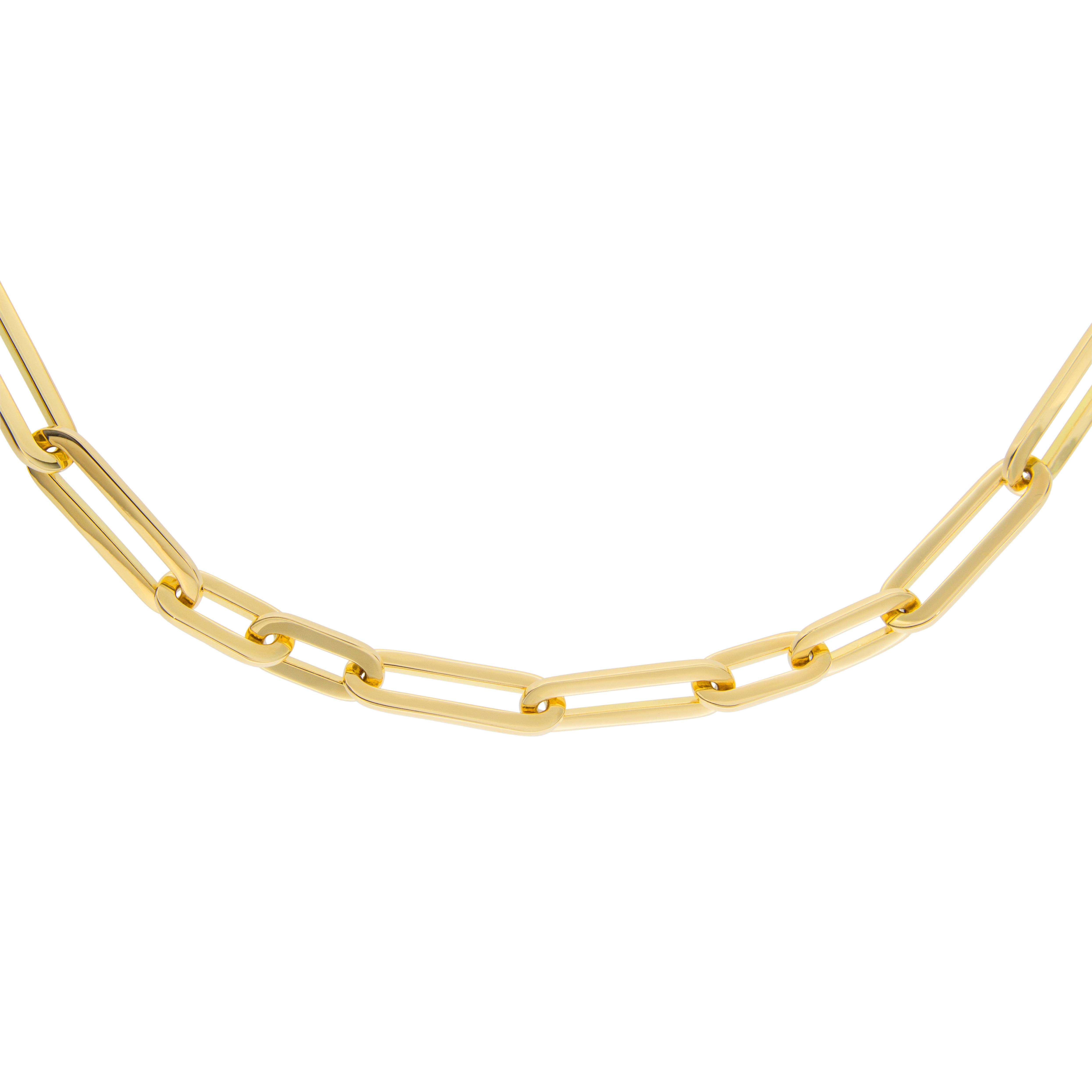 Alex Jona 18 Karat Yellow Gold Link Chain Necklace In New Condition In Torino, IT