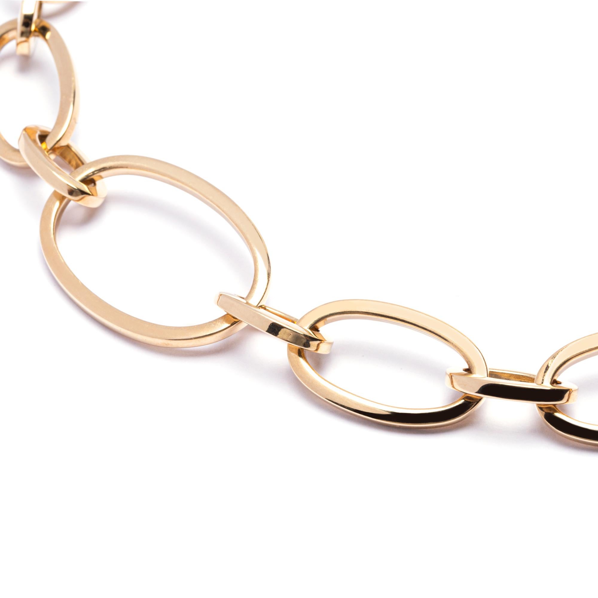 Women's or Men's Alex Jona 18 Karat Yellow Gold Link Chain Necklace