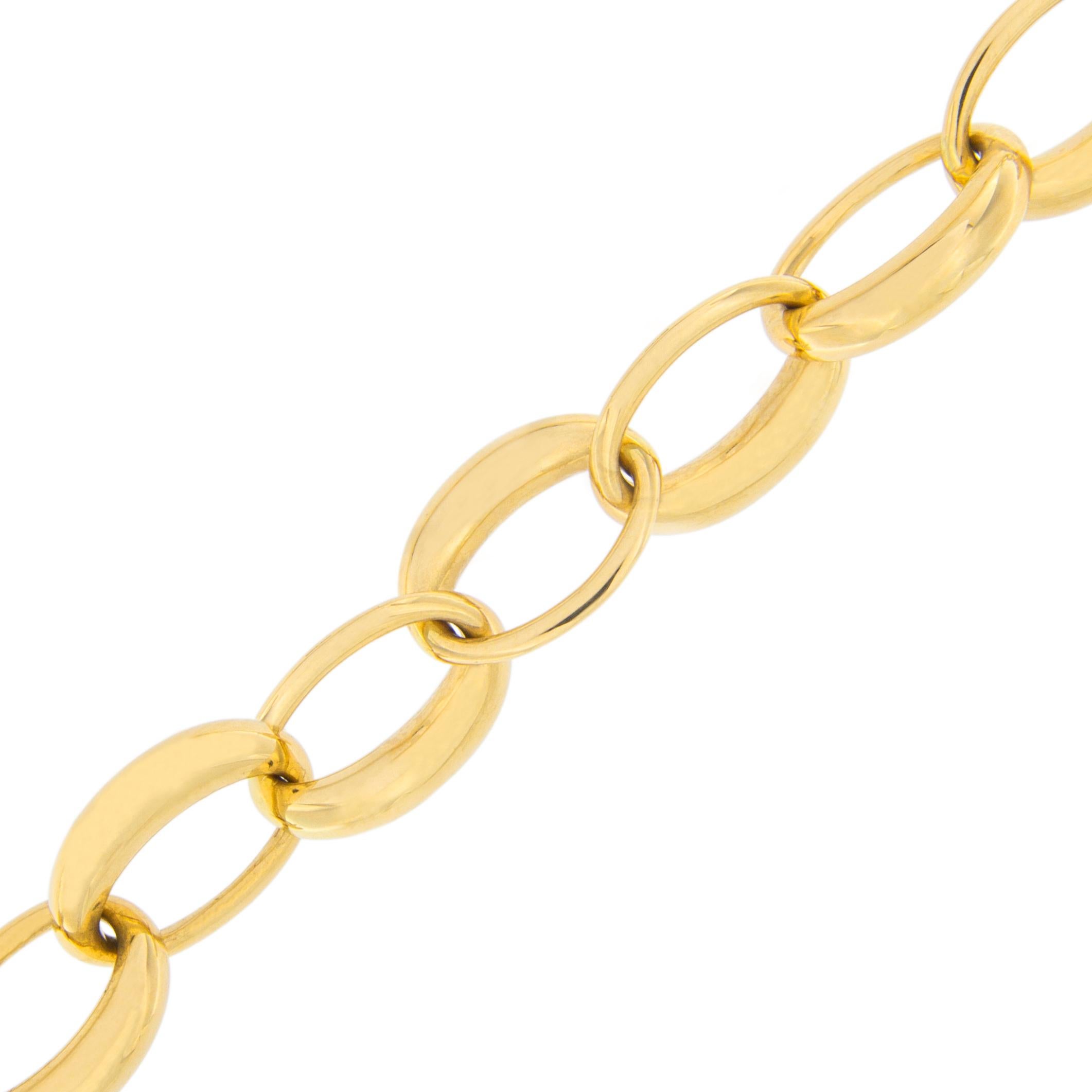 Women's or Men's Jona 18 Karat Yellow Gold Link Chain Necklace