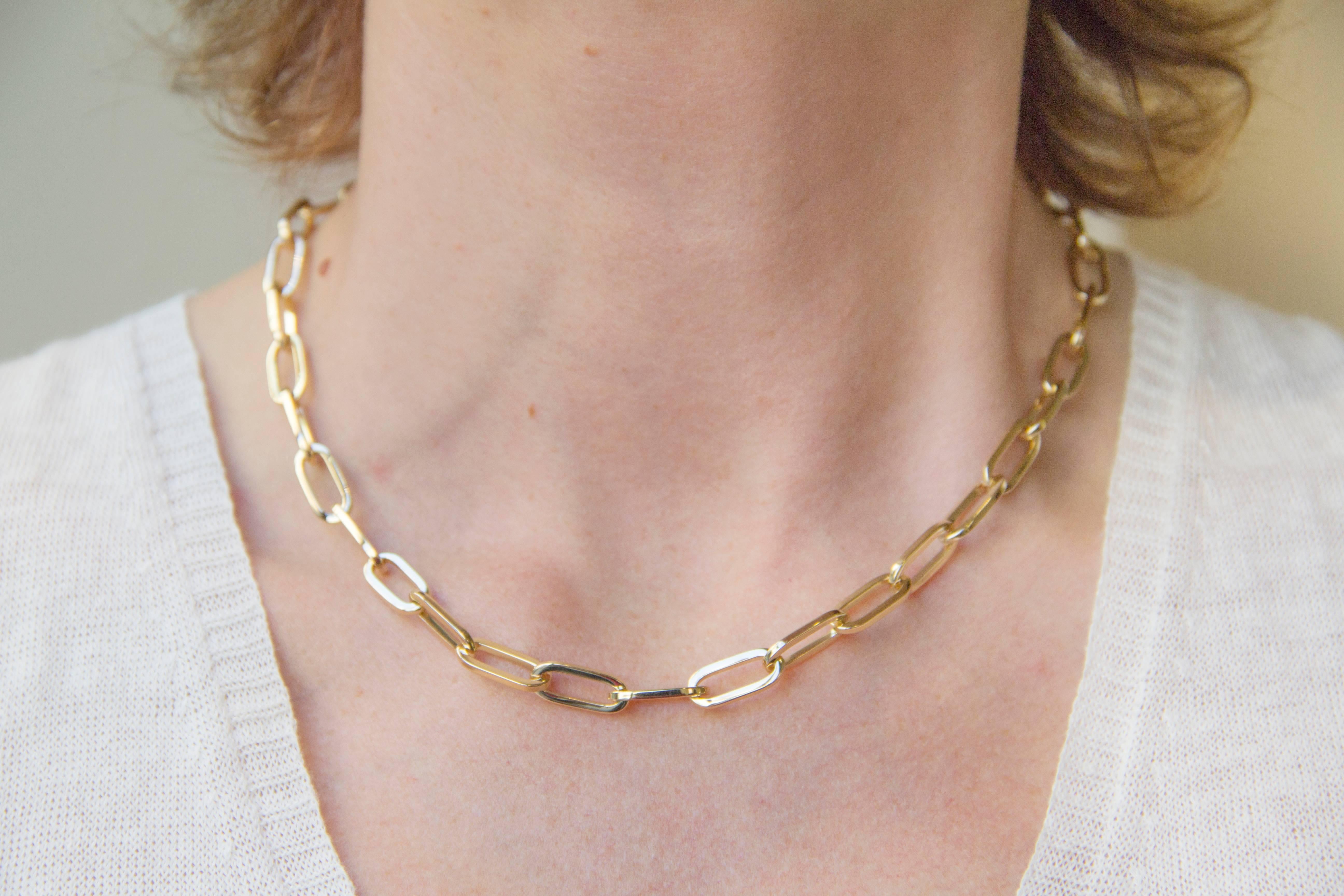 Jona 18 Karat Yellow Gold Link Chain Necklace In New Condition In Torino, IT