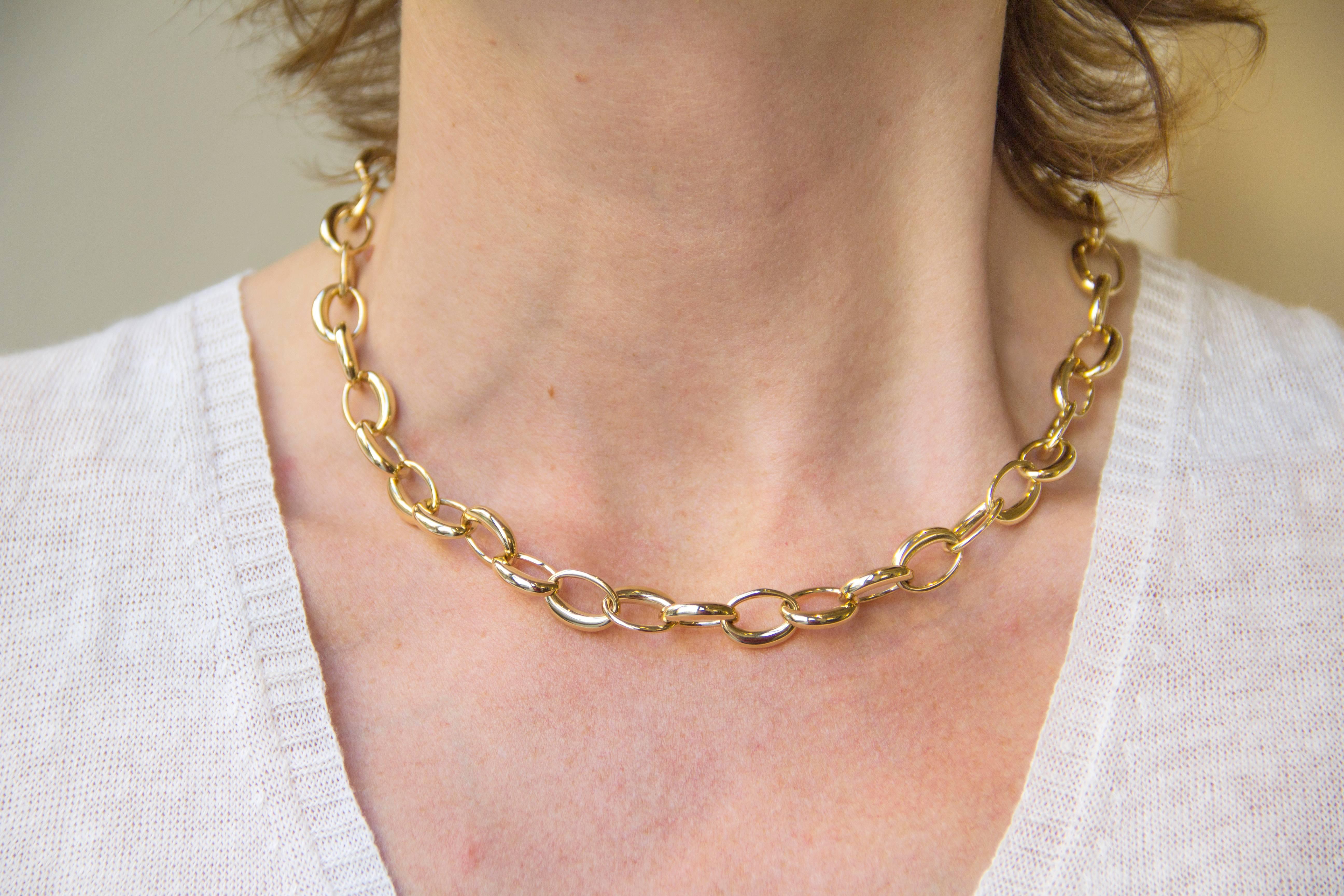 Jona 18 Karat Yellow Gold Link Chain Necklace 1