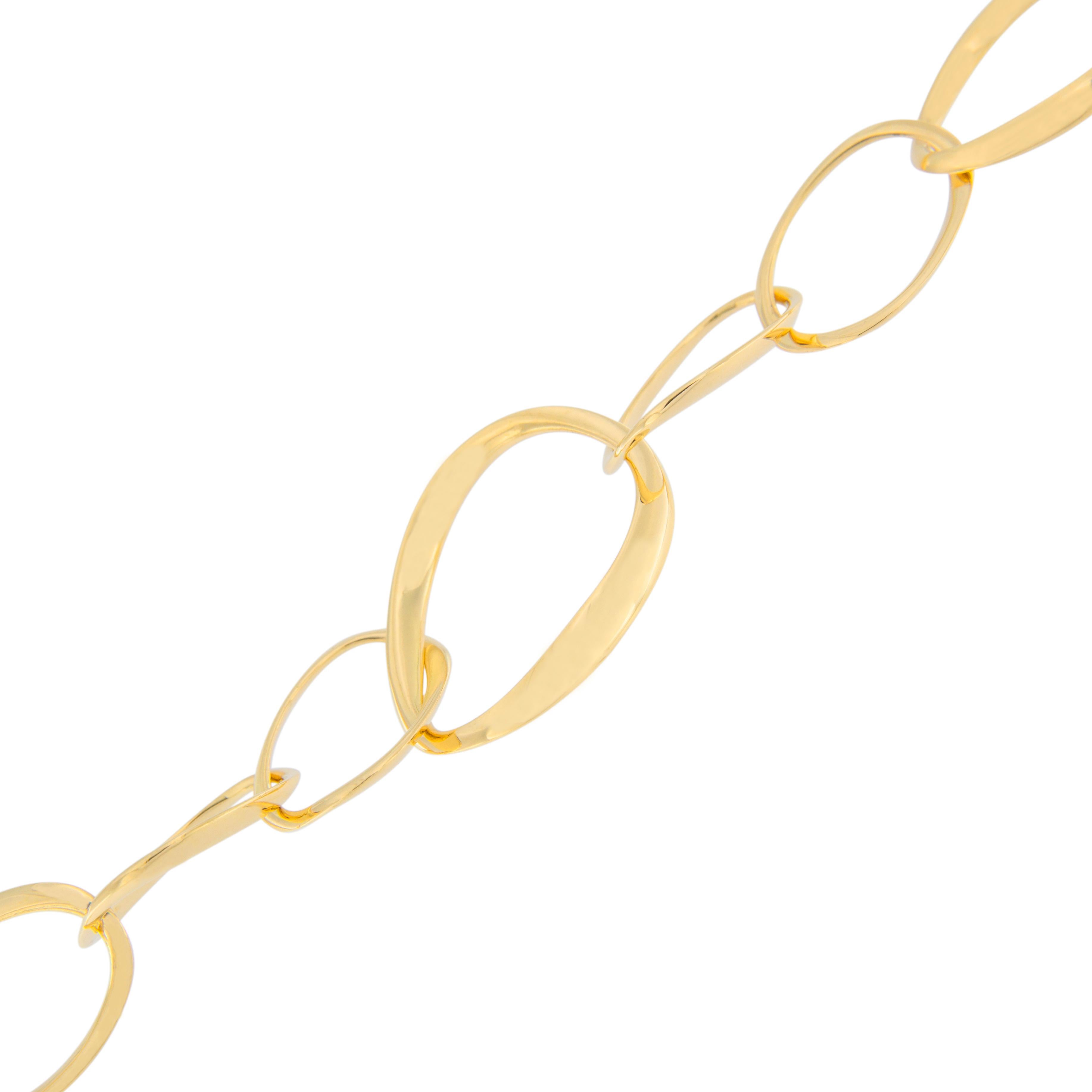 Women's or Men's Jona 18 Karat Yellow Gold Link Chain Necklace