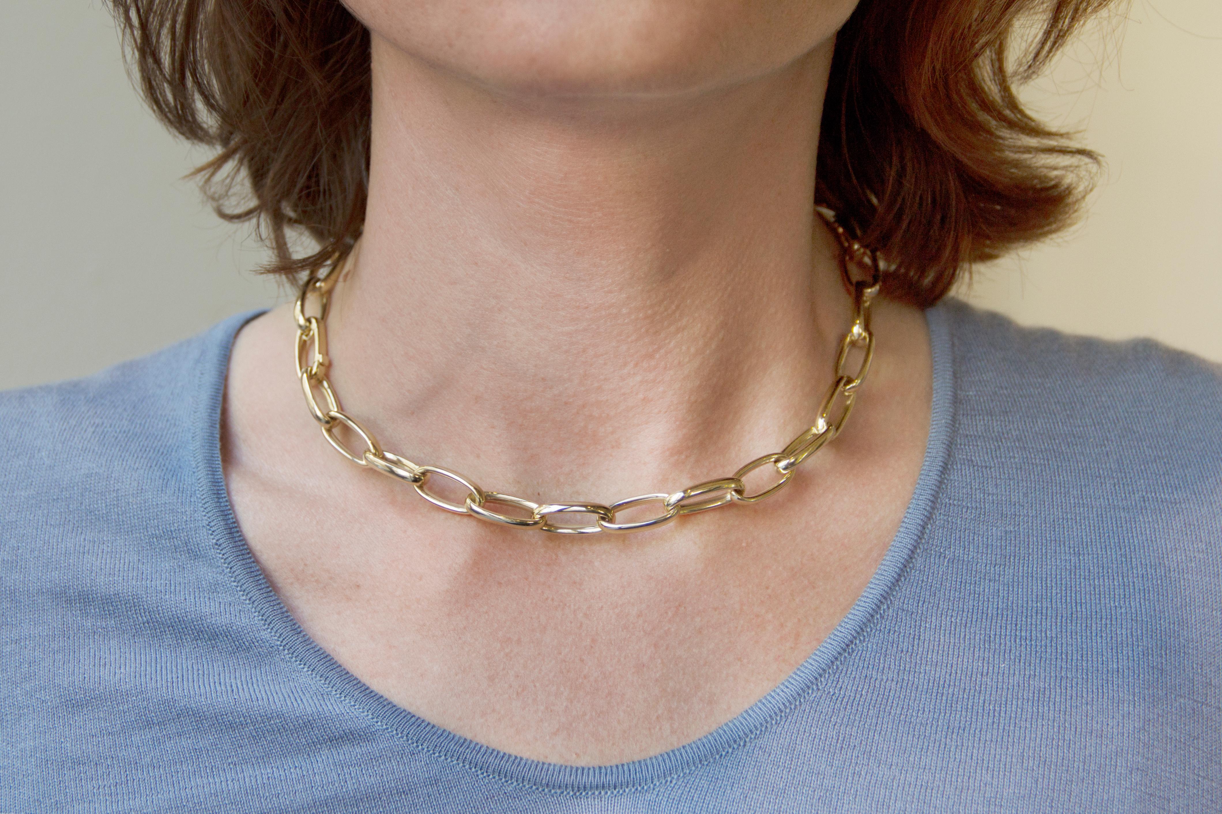 Jona 18 Karat Yellow Gold Link Chain Necklace 4