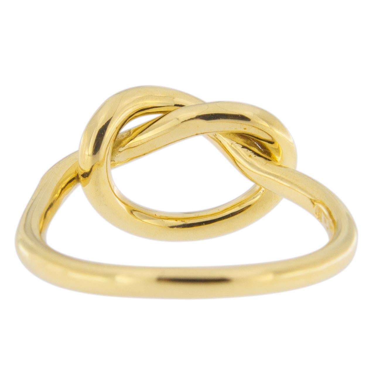 Women's Alex Jona 18 Karat Yellow Gold Love Knot Ring For Sale