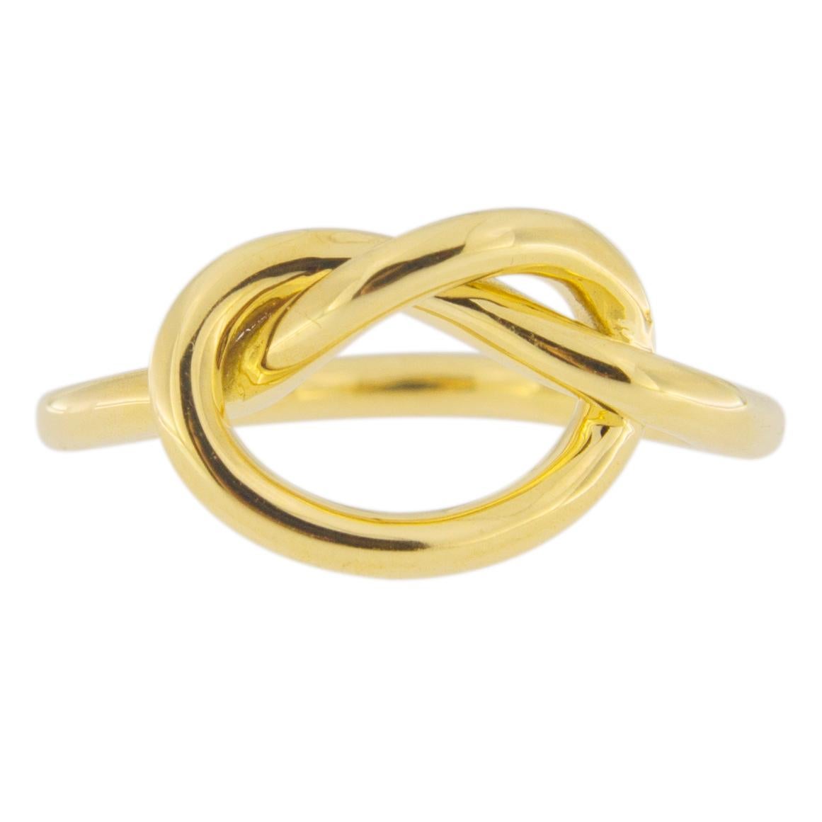 Alex Jona 18 Karat Yellow Gold Love Knot Ring In New Condition For Sale In Torino, IT