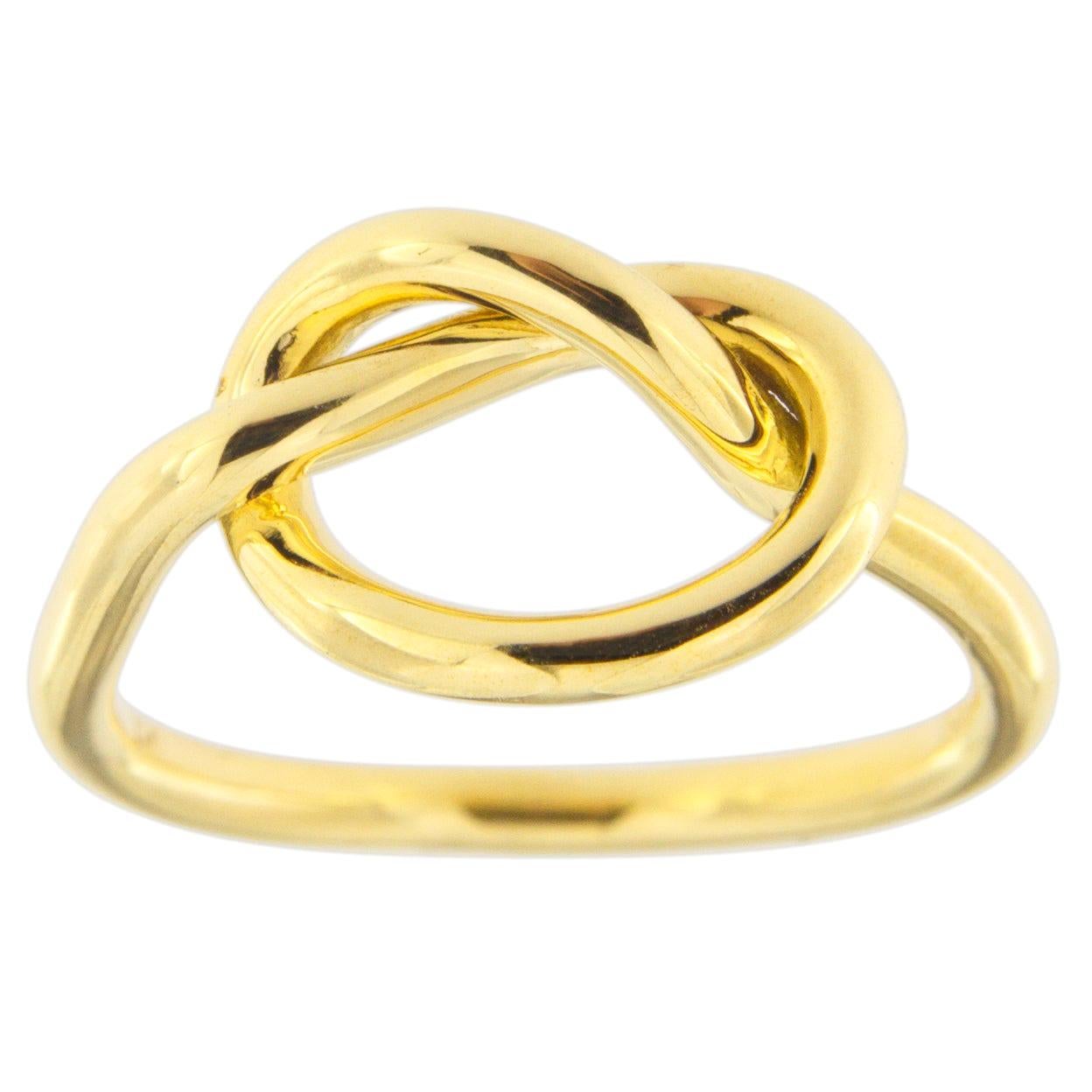 Alex Jona 18 Karat Yellow Gold Love Knot Ring For Sale
