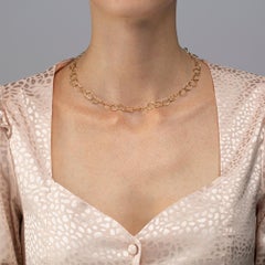 Alex Jona 18 Karat Yellow Gold Multi Heart Link Chain Necklace