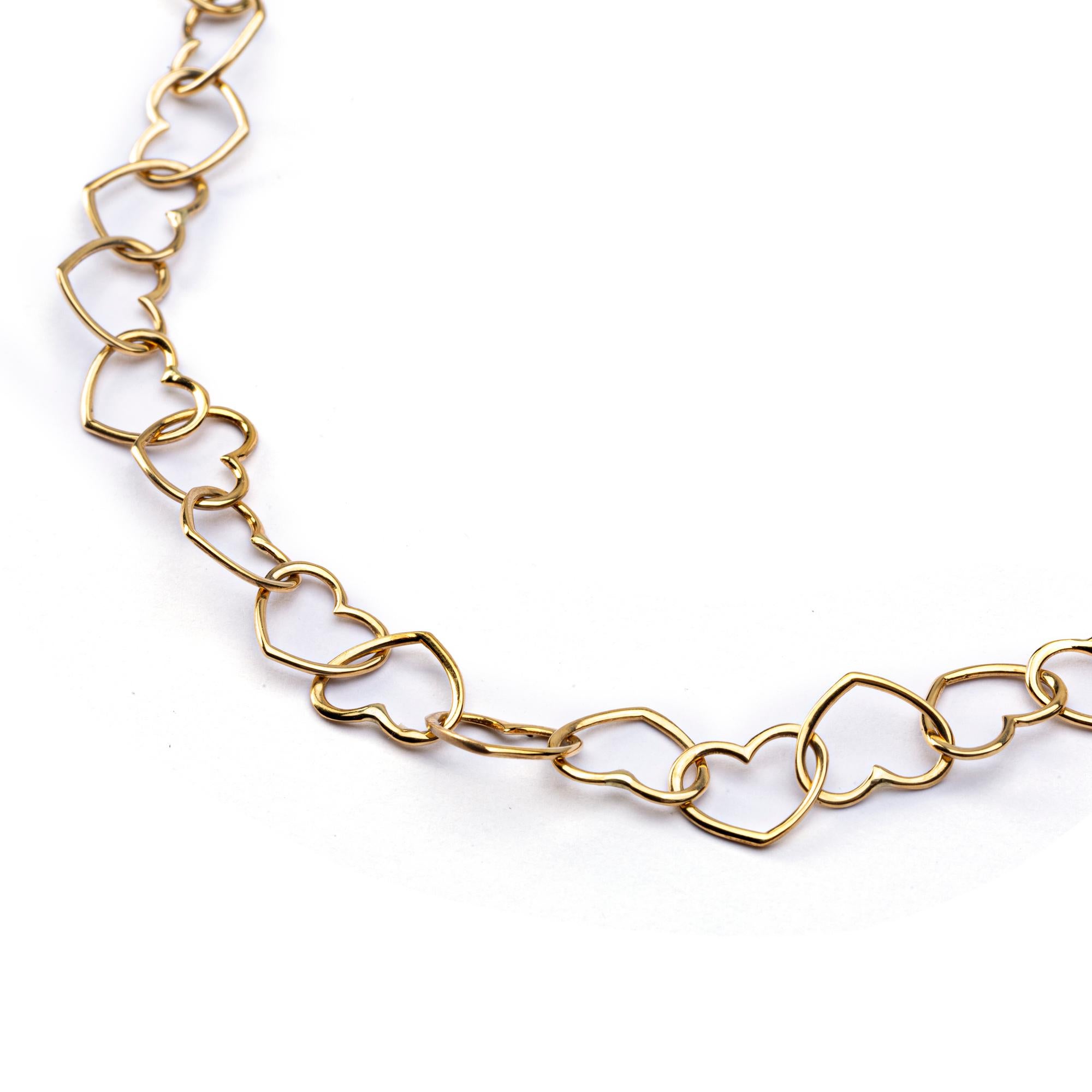 heart link gold chain