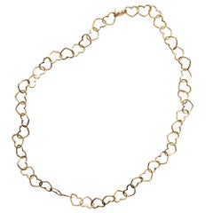 Alex Jona 18 Karat Yellow Gold Multi Heart Link Chain Necklace