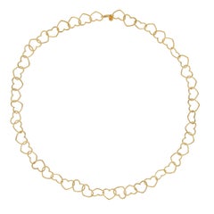Jona 18 Karat Yellow Gold Multi Heart Link Chain Necklace