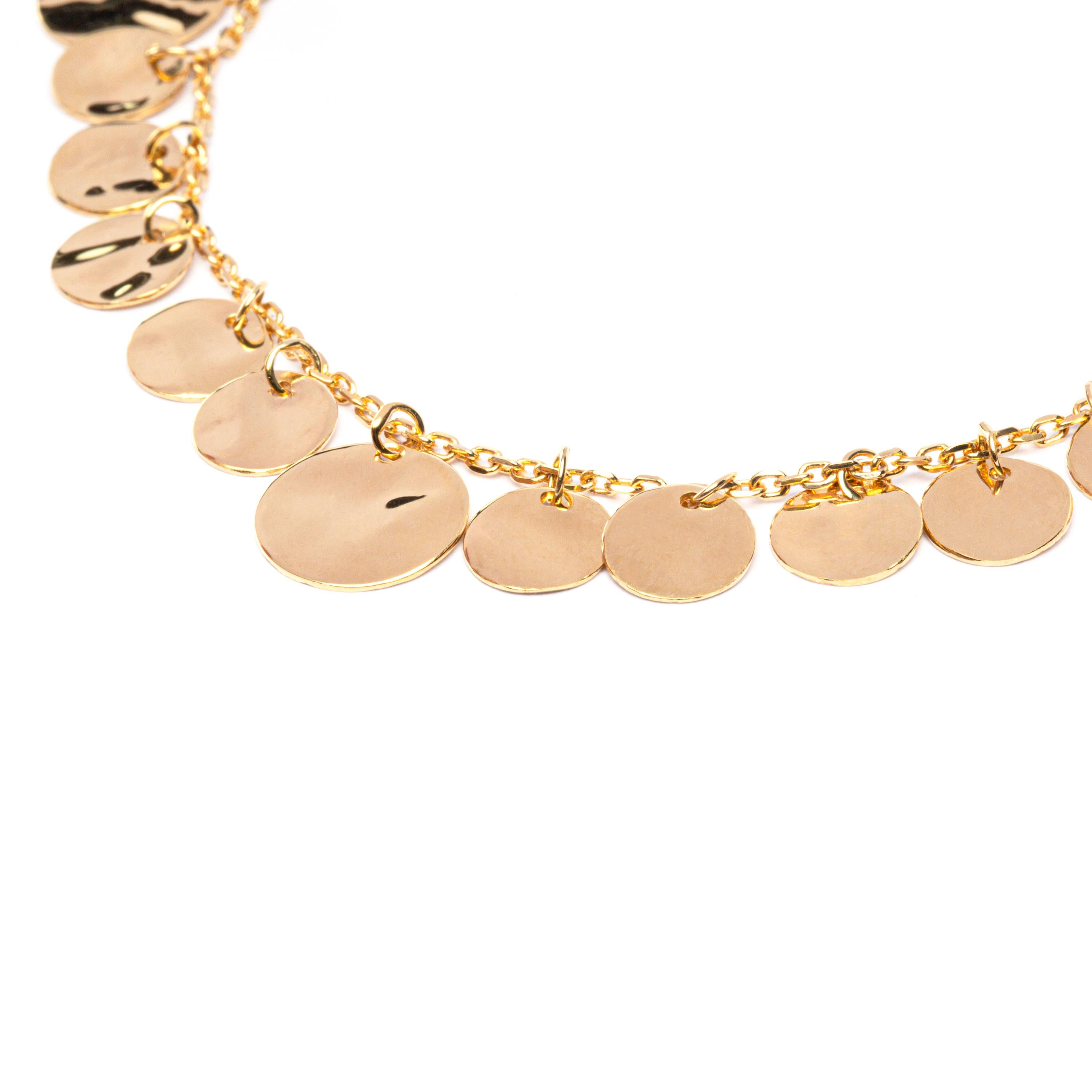 Alex Jona Bracelet à chaîne avec plusieurs pièces de monnaie en or jaune 18 carats Pour femmes en vente