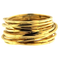 Alex Jona 18 Karat Yellow Gold Spaghetti Ring Band