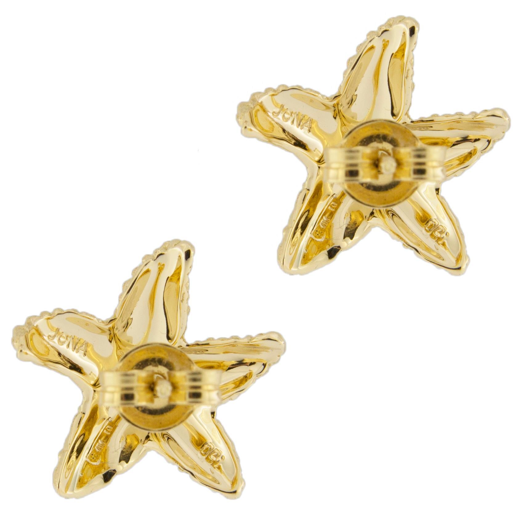 Alex Jona 18 Karat Yellow Gold Starfish Stud Earrings 1