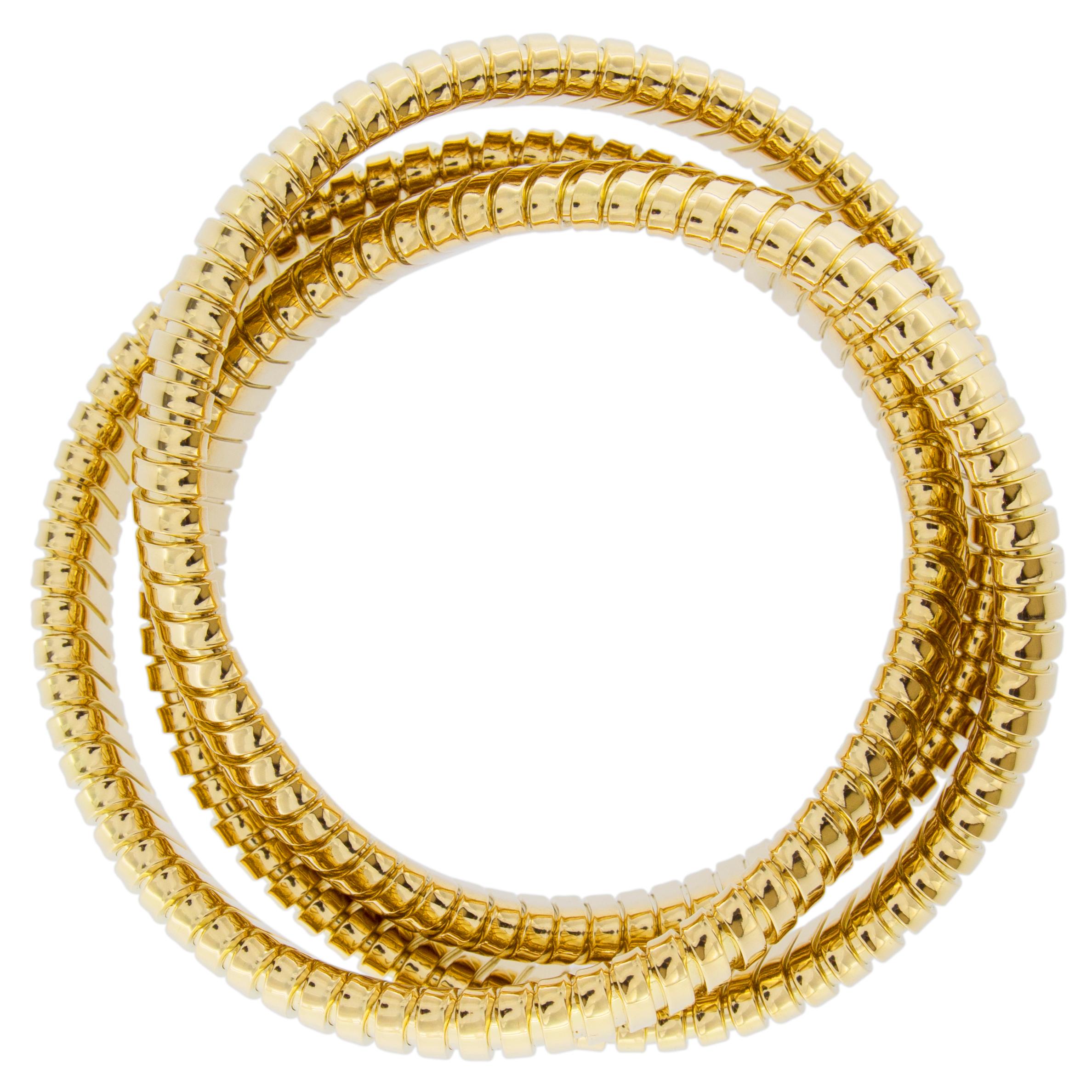 Women's Alex Jona 18 Karat Yellow Gold Tubogas Rolling Bracelet