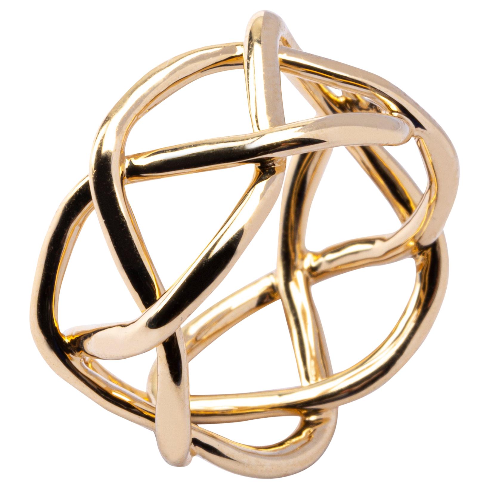 Alex Jona 18 Karat Yellow Gold Twisted Band Ring