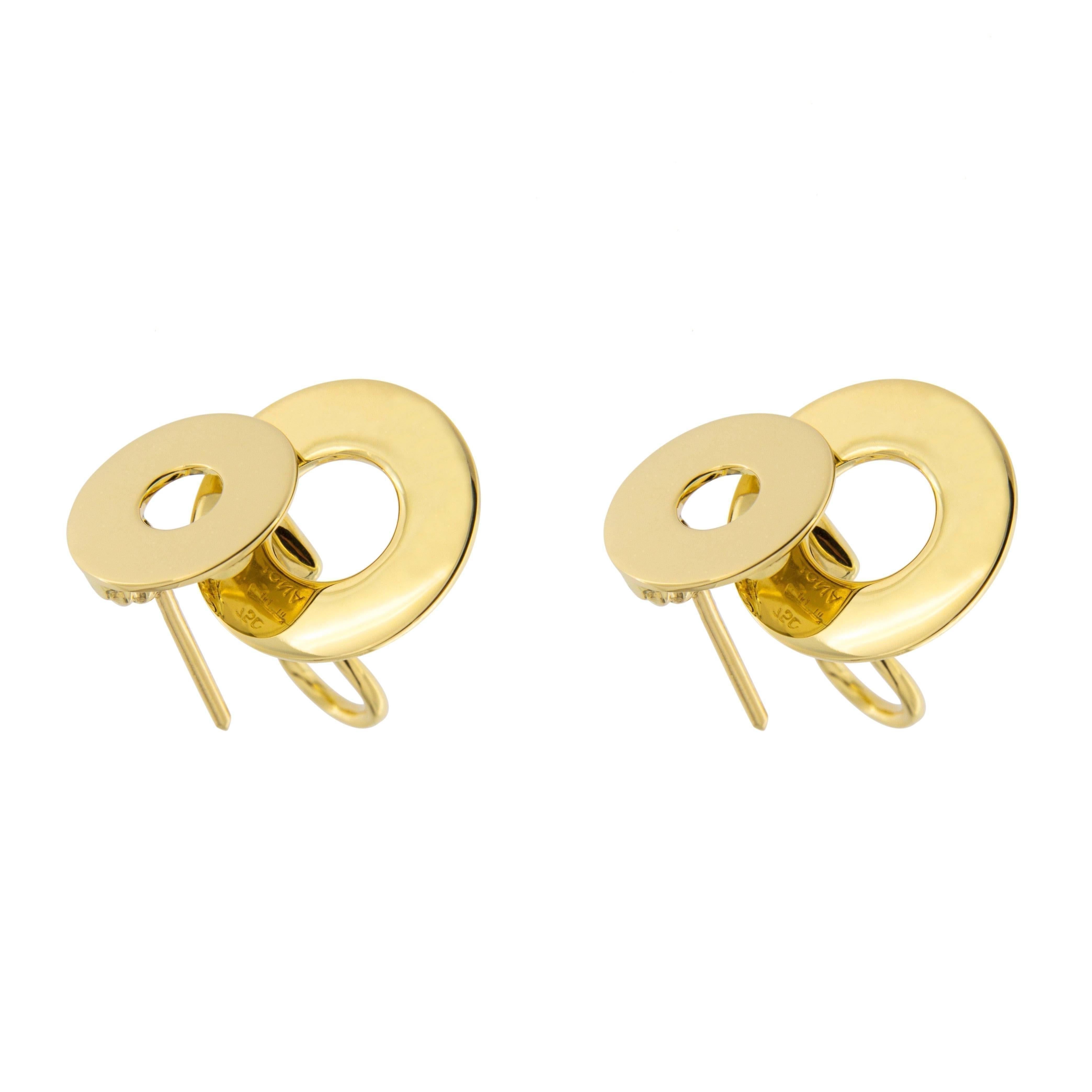 Jona 18 Karat Yellow Gold Dangle Clip-On Pendant Earrings In New Condition In Torino, IT