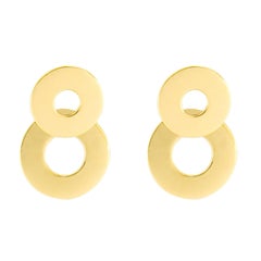 Jona 18 Karat Yellow Gold Dangle Clip-On Pendant Earrings
