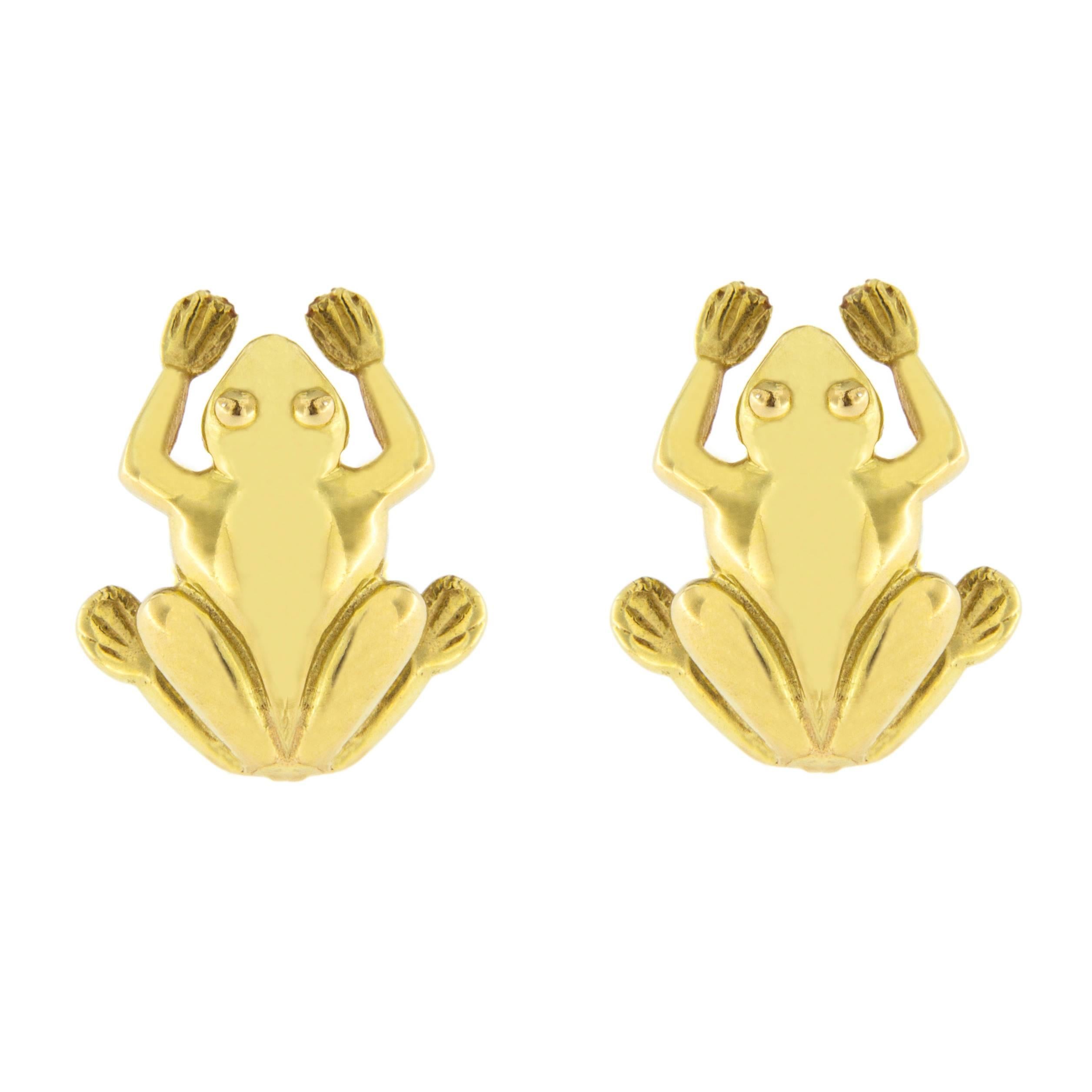 Jona 18K Yellow Gold Frog Stud Earring