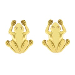 Jona 18K Yellow Gold Frog Stud Earring