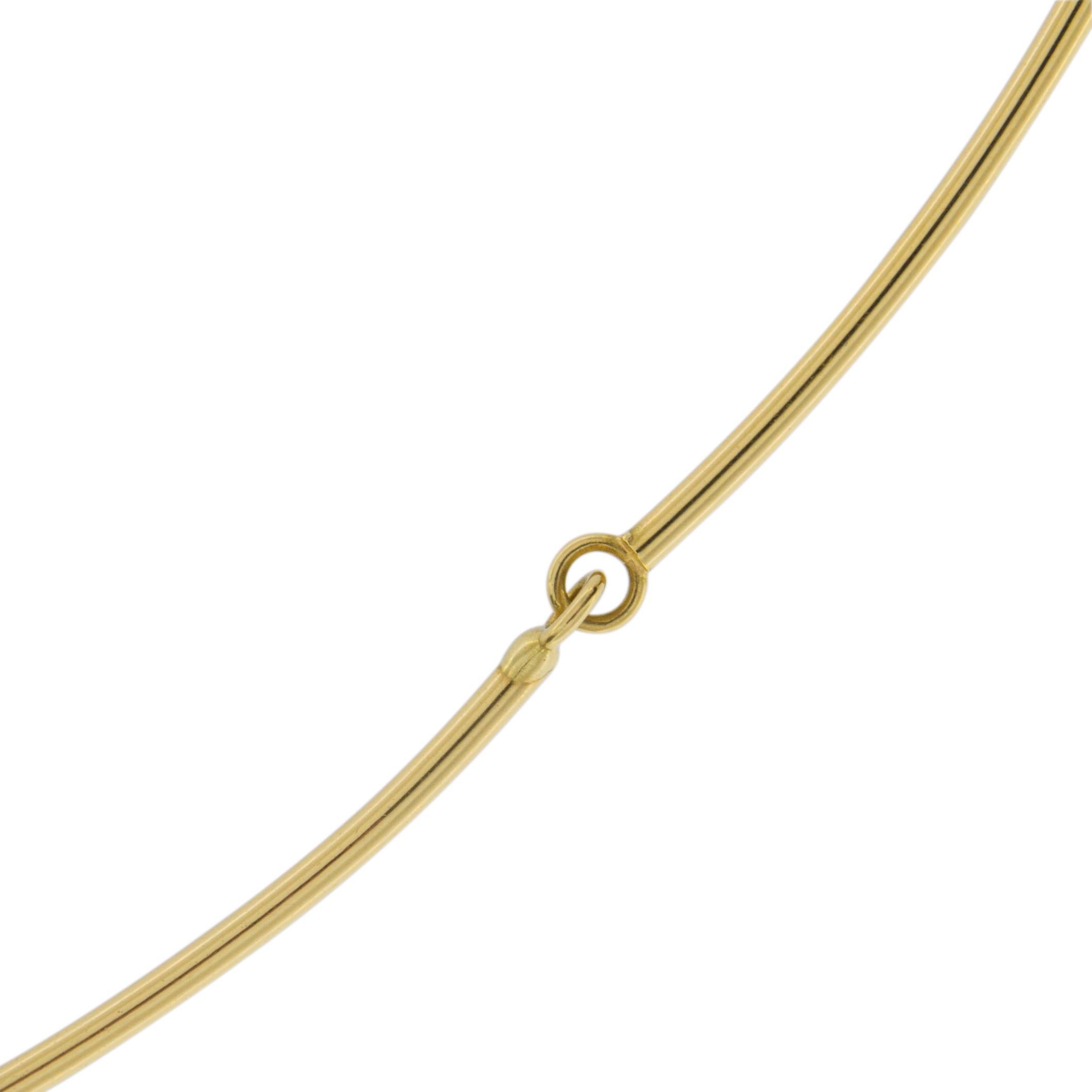 Jona 18 Karat Yellow Gold White Diamond Choker Pendant Necklace 3