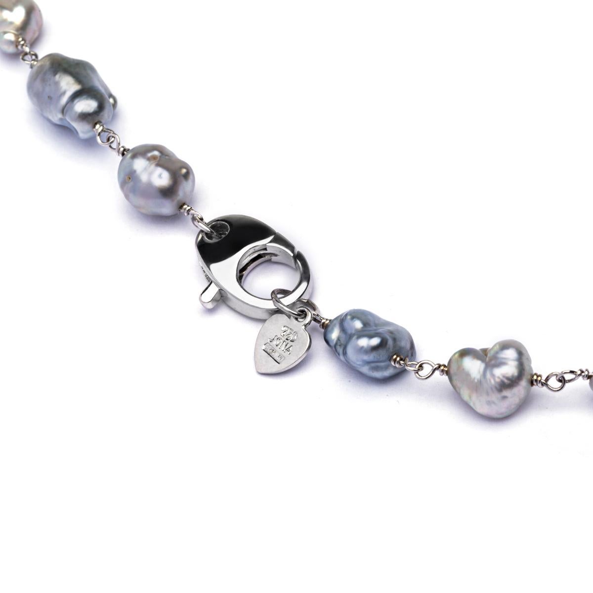 Alex Jona Baroque South Sea Pearl 18 Karat White Gold Necklace In New Condition For Sale In Lugano, CH