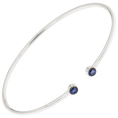 Alex Jona Blue Sapphire 18 Karat White Gold Bangle Bracelet