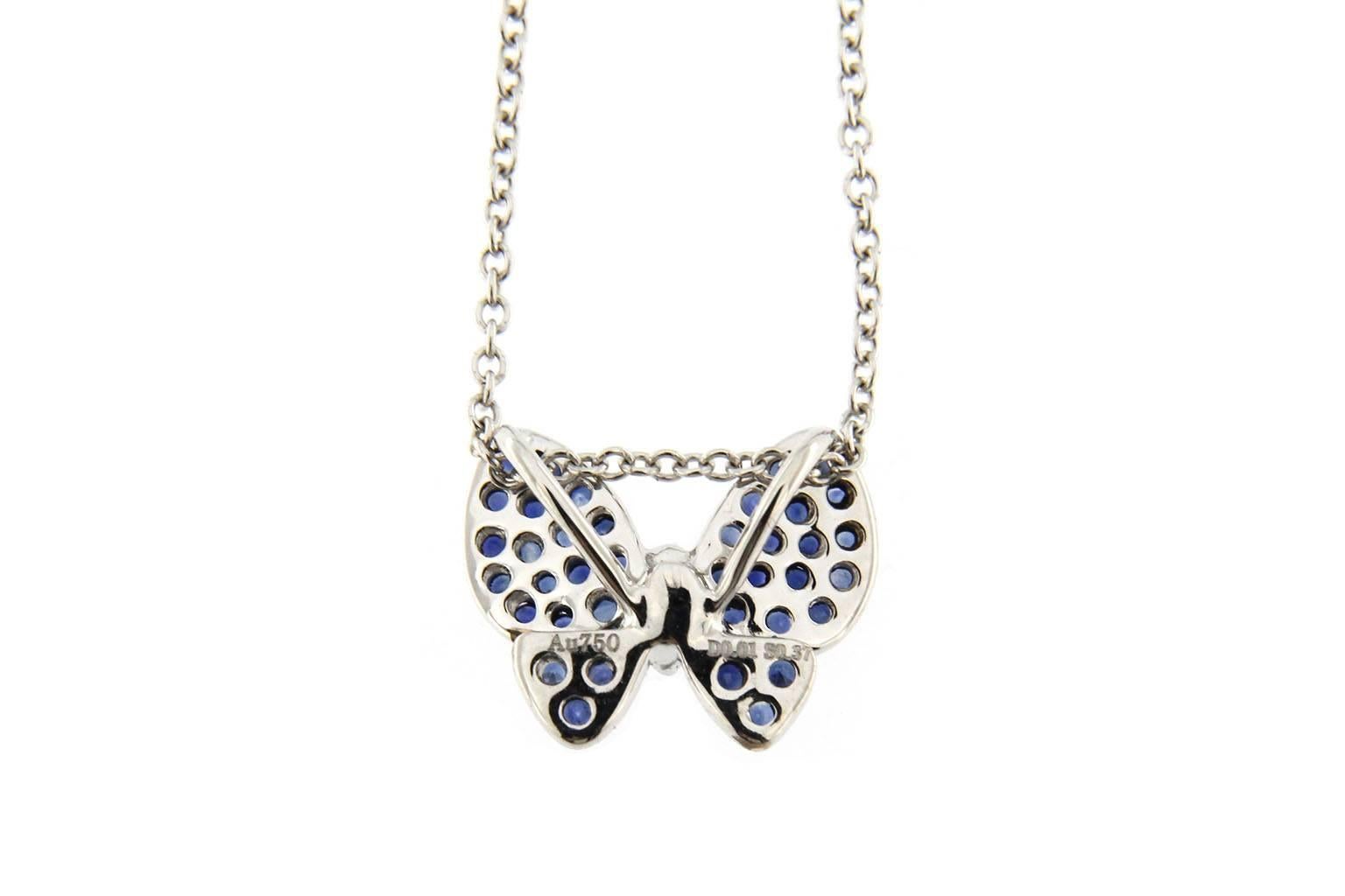 sapphire butterfly pendant