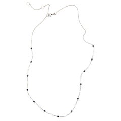 Alex Jona Briolette-Cut White Black Diamond 18 Karat Gold Link Chain Necklace