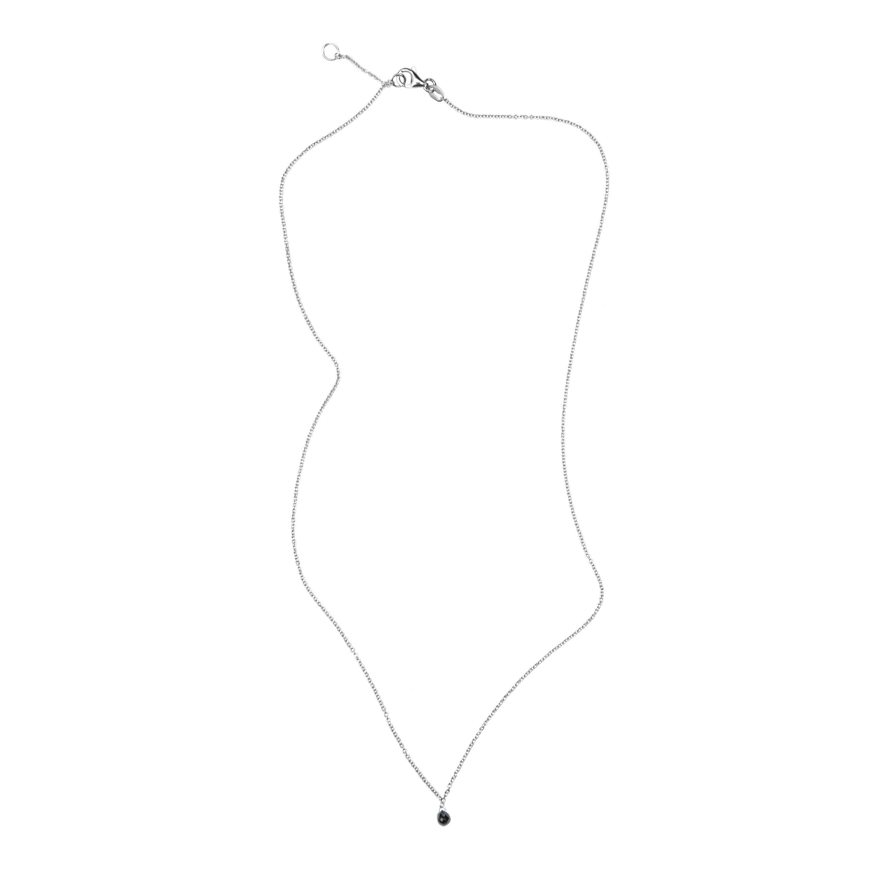 Taglio briolette Collana Alex Jona Briolettes Black Diamond Drop in oro bianco 18 carati in vendita