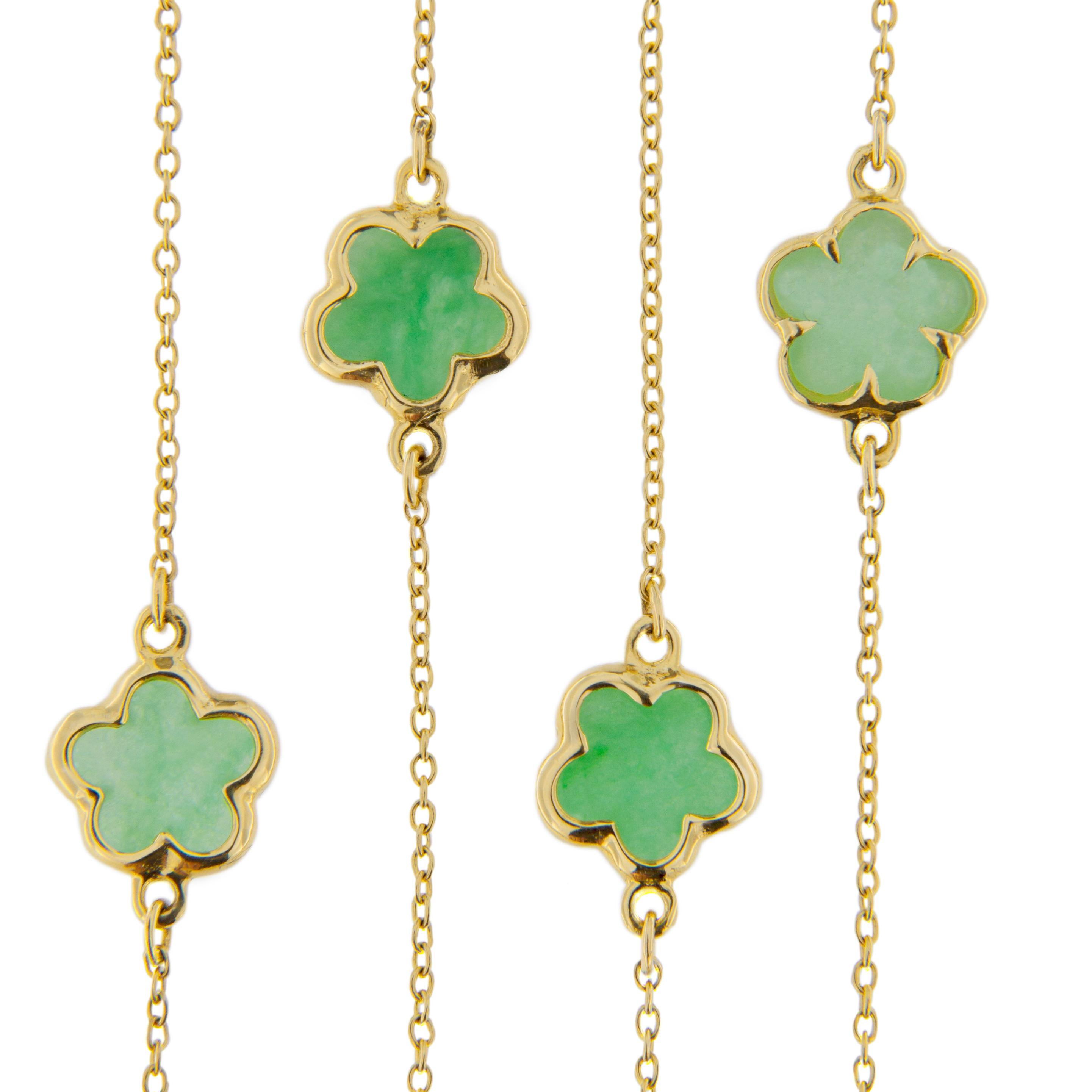 Jona Burmese Jade 18 Karat Yellow Gold Chain Necklace In New Condition In Torino, IT