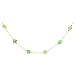 Jona Burmese Jadeite Jade 18 Karat Yellow Gold Chain Necklace