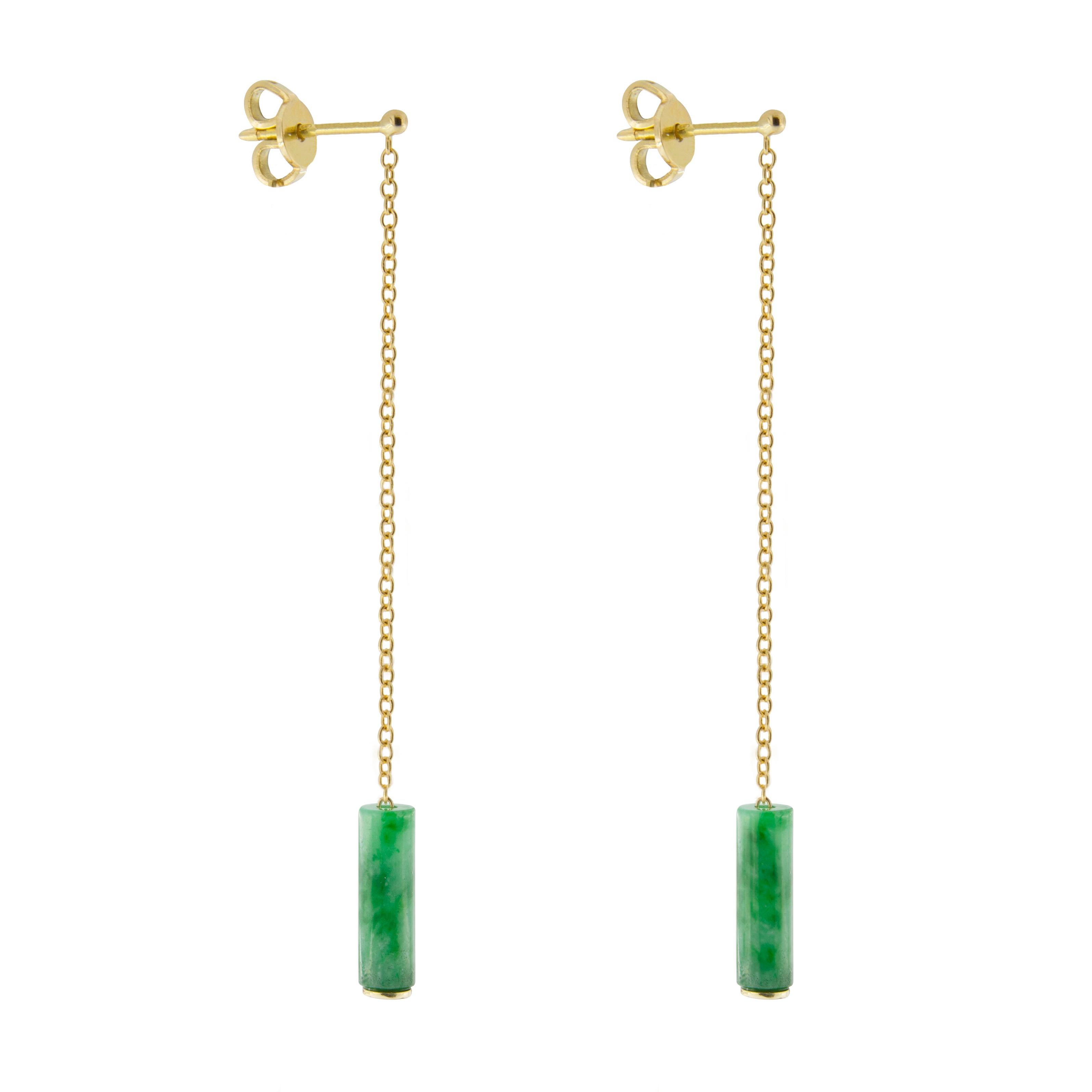 Women's or Men's Jona Burmese Jadeite Jade 18 Karat Yellow Gold Pendant Earrings