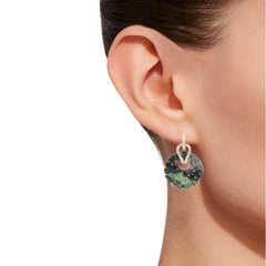 Alex Jona Burmese Jadeite Jade White Diamond 18 Karat Yellow Gold Earrings