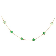 Jona Burmese Jadeite Jade 18 Karat Yellow Gold Chain Necklace