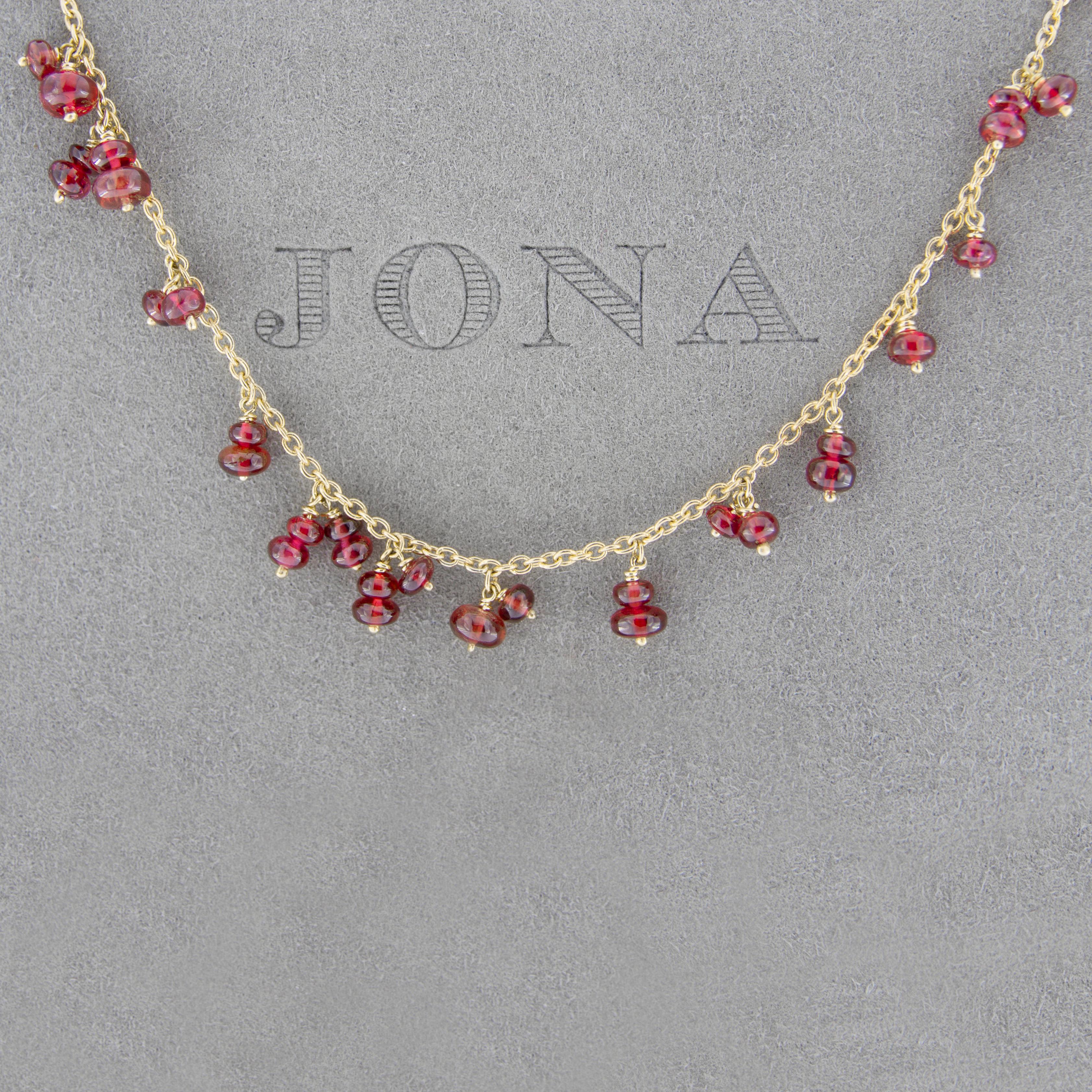 Jona Burmese Red Spinel 18 Karat Yellow Gold Necklace In New Condition In Torino, IT