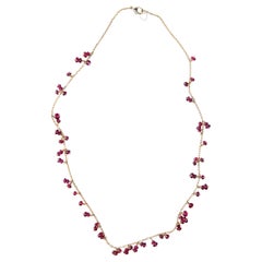 Jona Burmese Red Spinel 18 Karat Yellow Gold Necklace