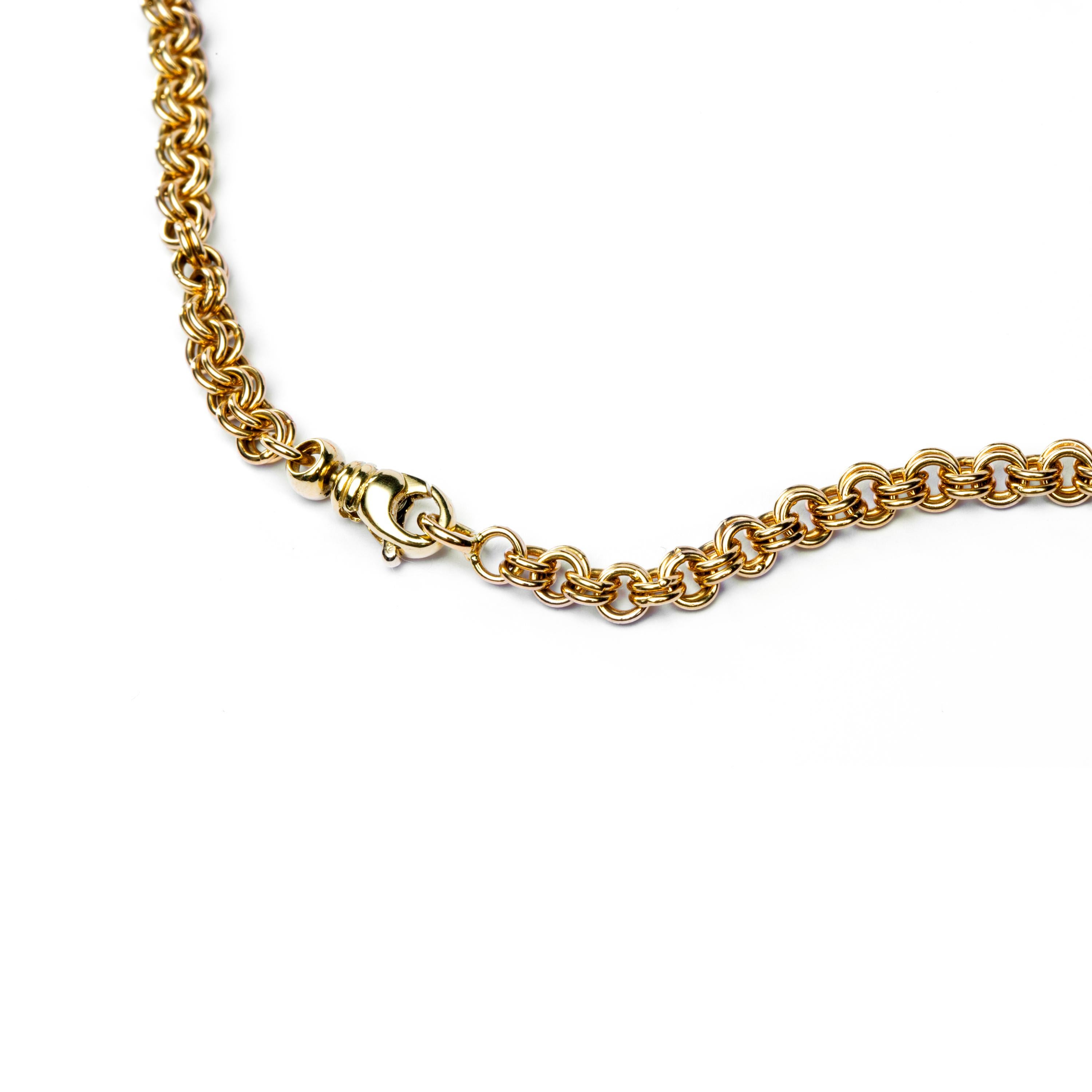 Women's Alex Jona Coral Turtle Charm 18 Karat Yellow Gold Chain Necklace For Sale
