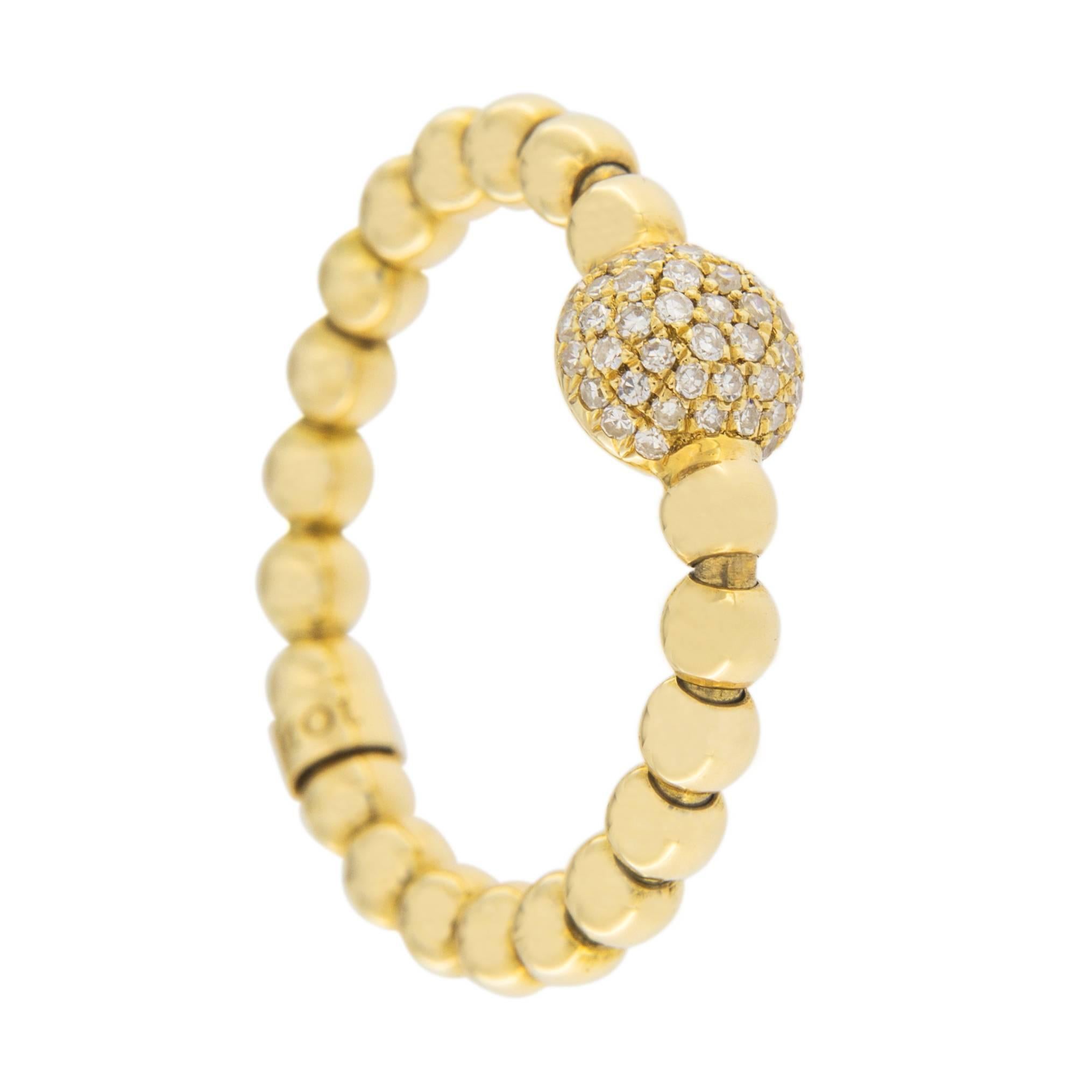 Jona Diamond 18 Karat Yellow Gold Flexible Ring