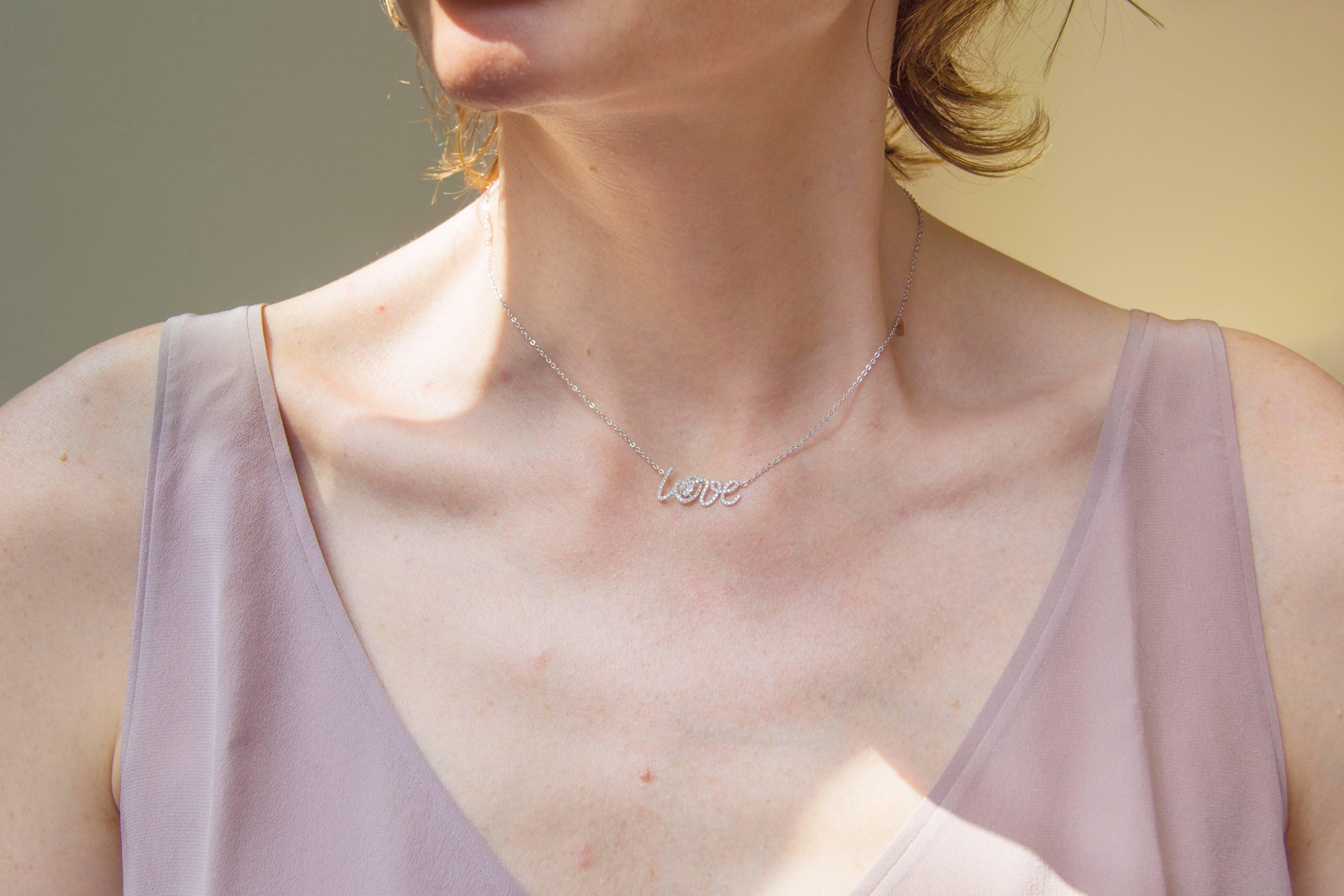 Women's Jona Diamond Gold Love Pendant Necklace