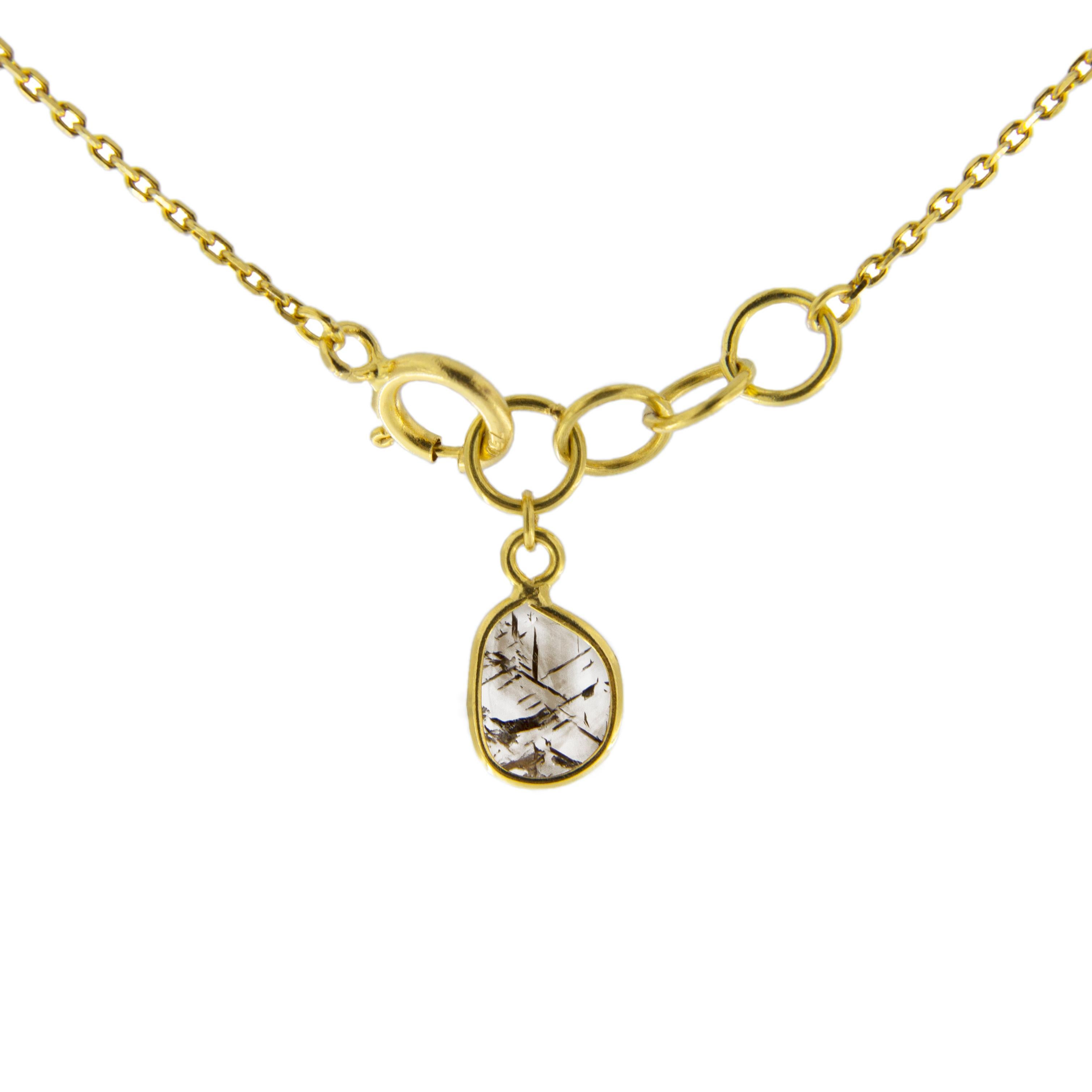 Jona Diamond Slice 18 Karat Yellow Gold Necklace 2