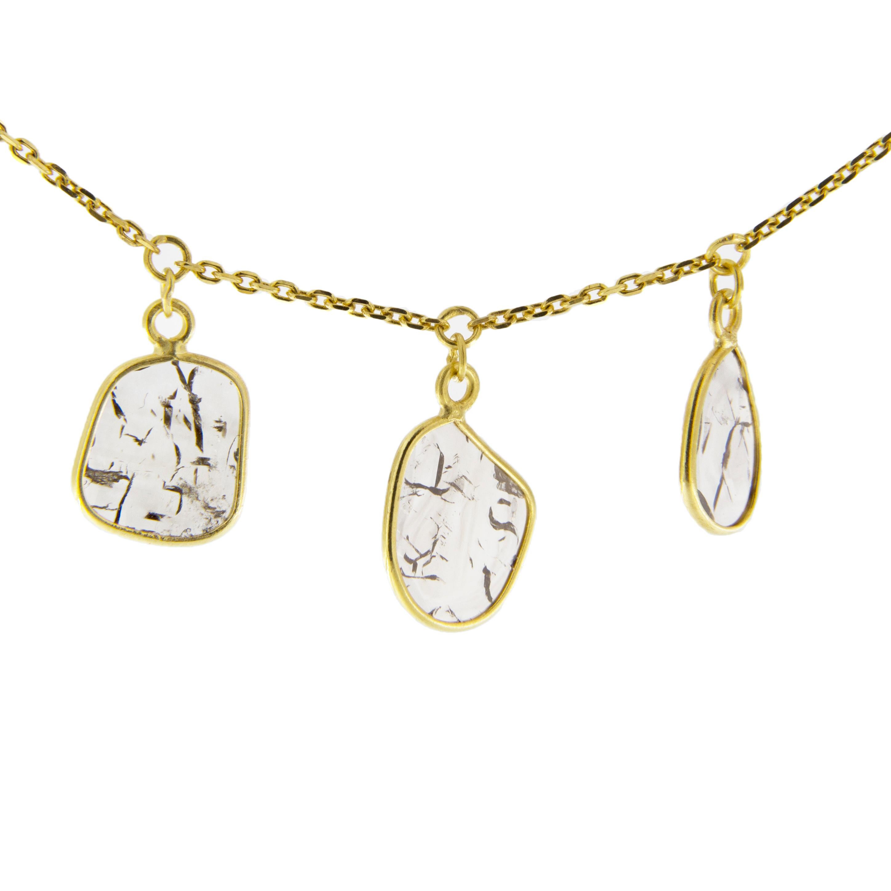 Jona Diamond Slice 18 Karat Yellow Gold Necklace 3