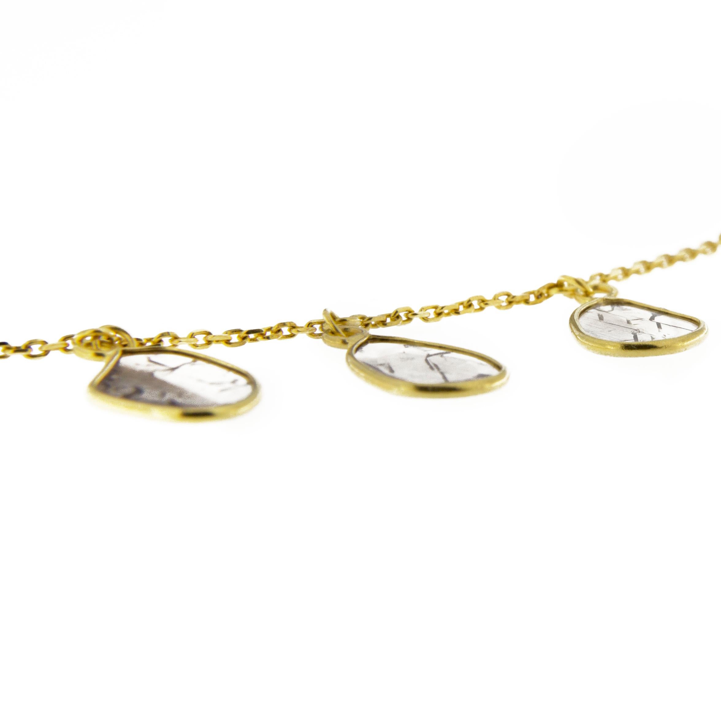 Jona Diamond Slice 18 Karat Yellow Gold Necklace 4