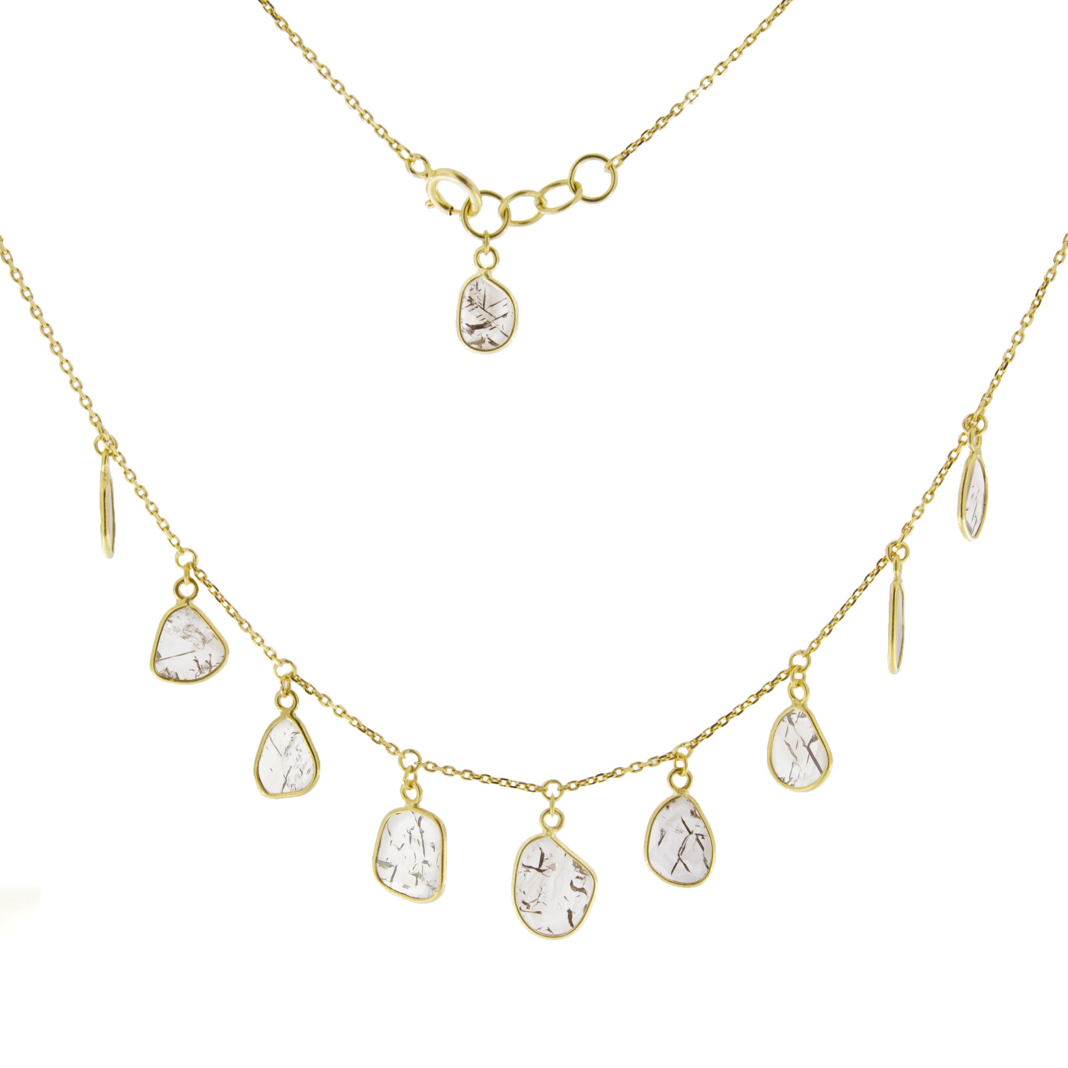 Jona Diamond Slice 18 Karat Yellow Gold Necklace