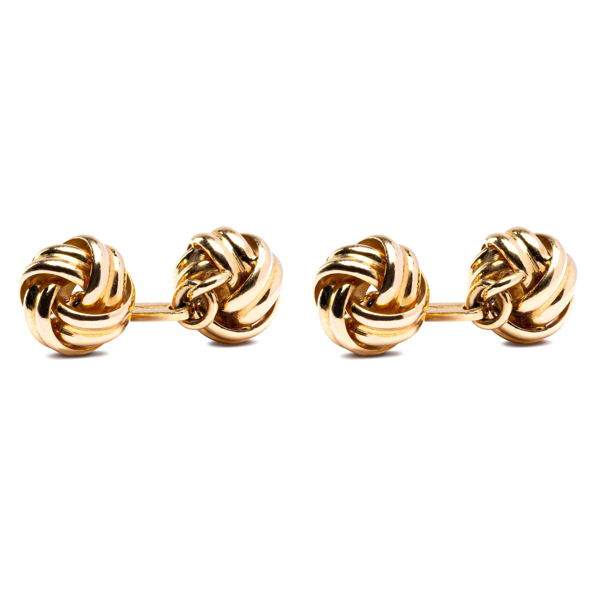 Jona Double Knot 18 Karat Yellow Gold Cufflinks 4