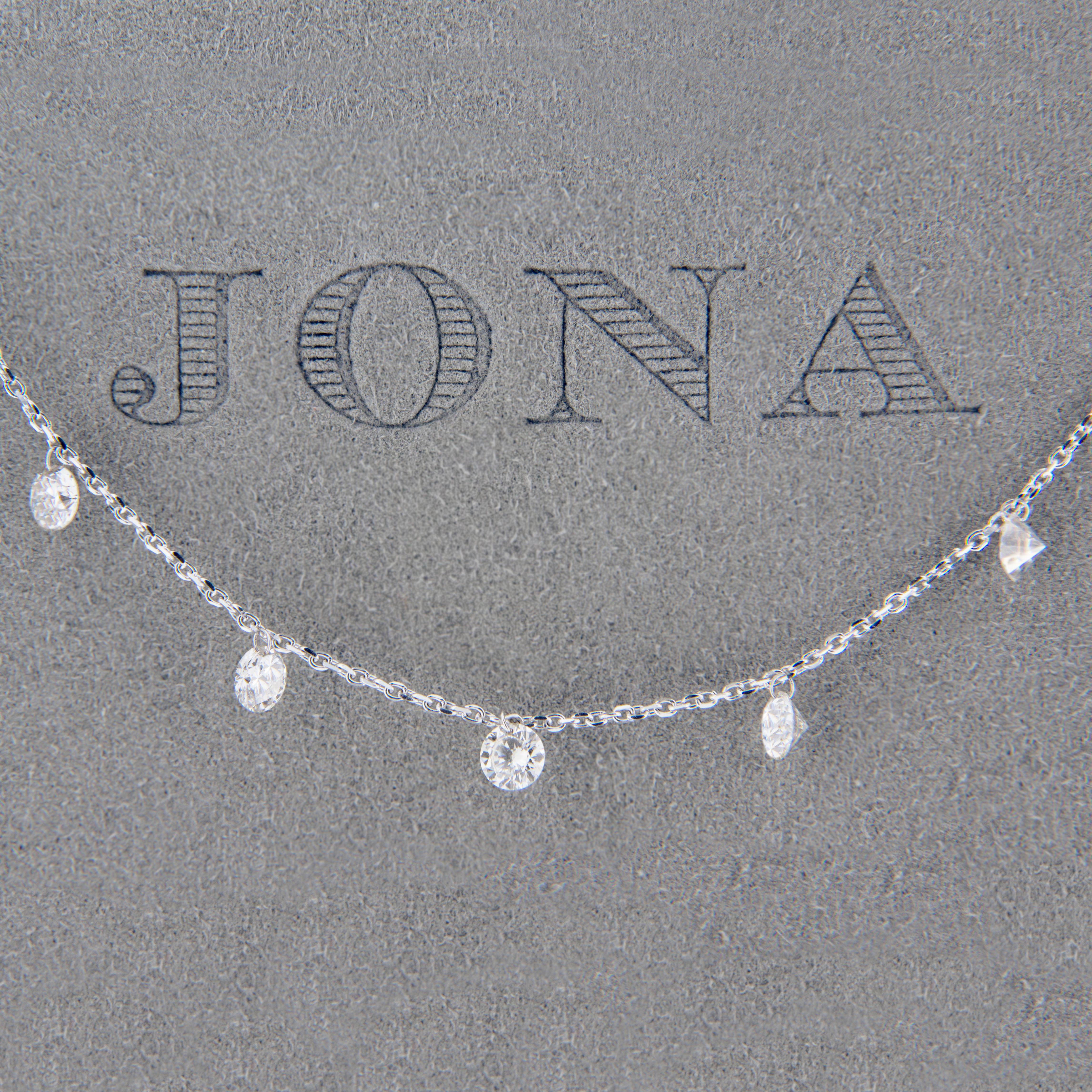 Jona Floating White Diamond 18 Karat White Gold Necklace 1